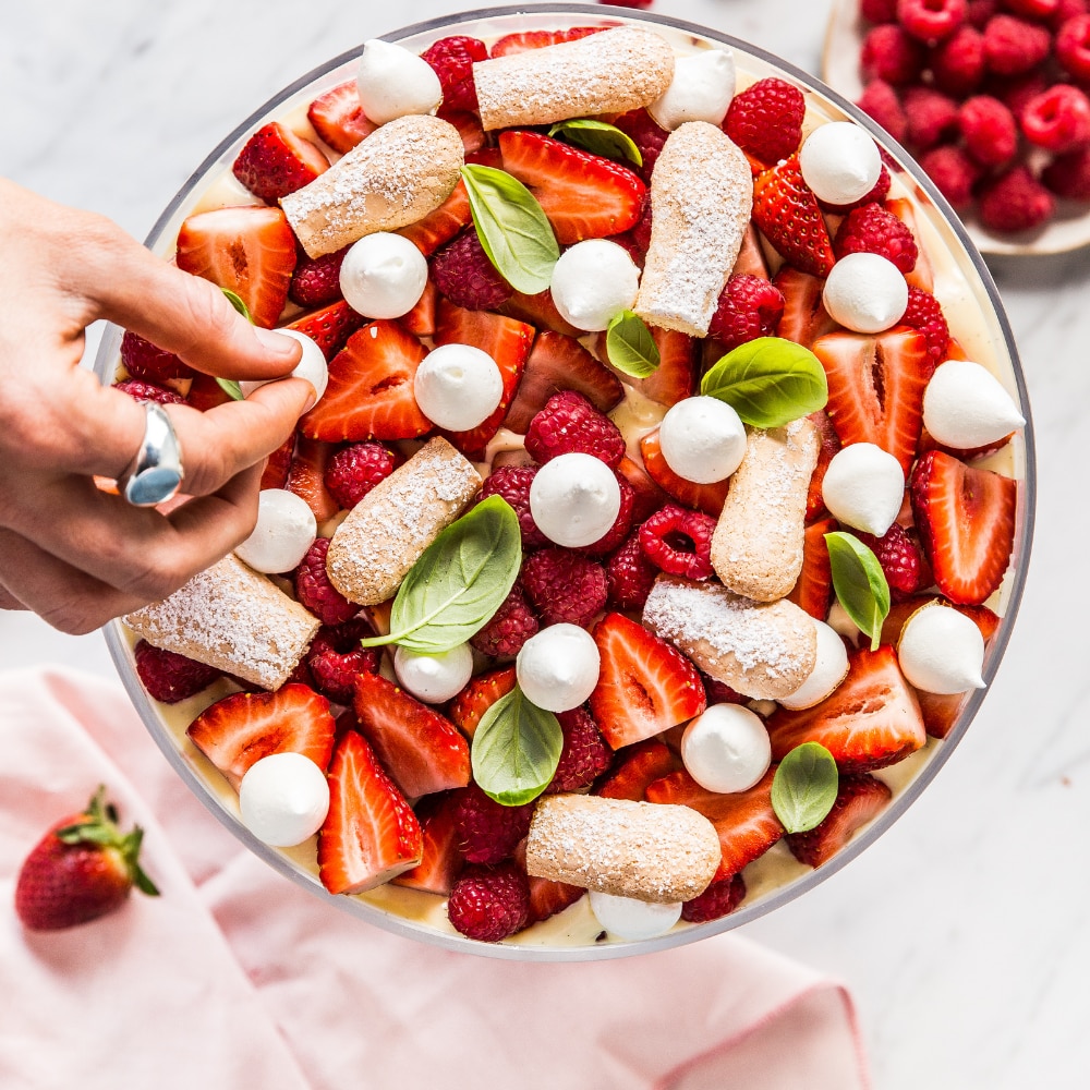 Festive Berry-Misu Trifle Recipe