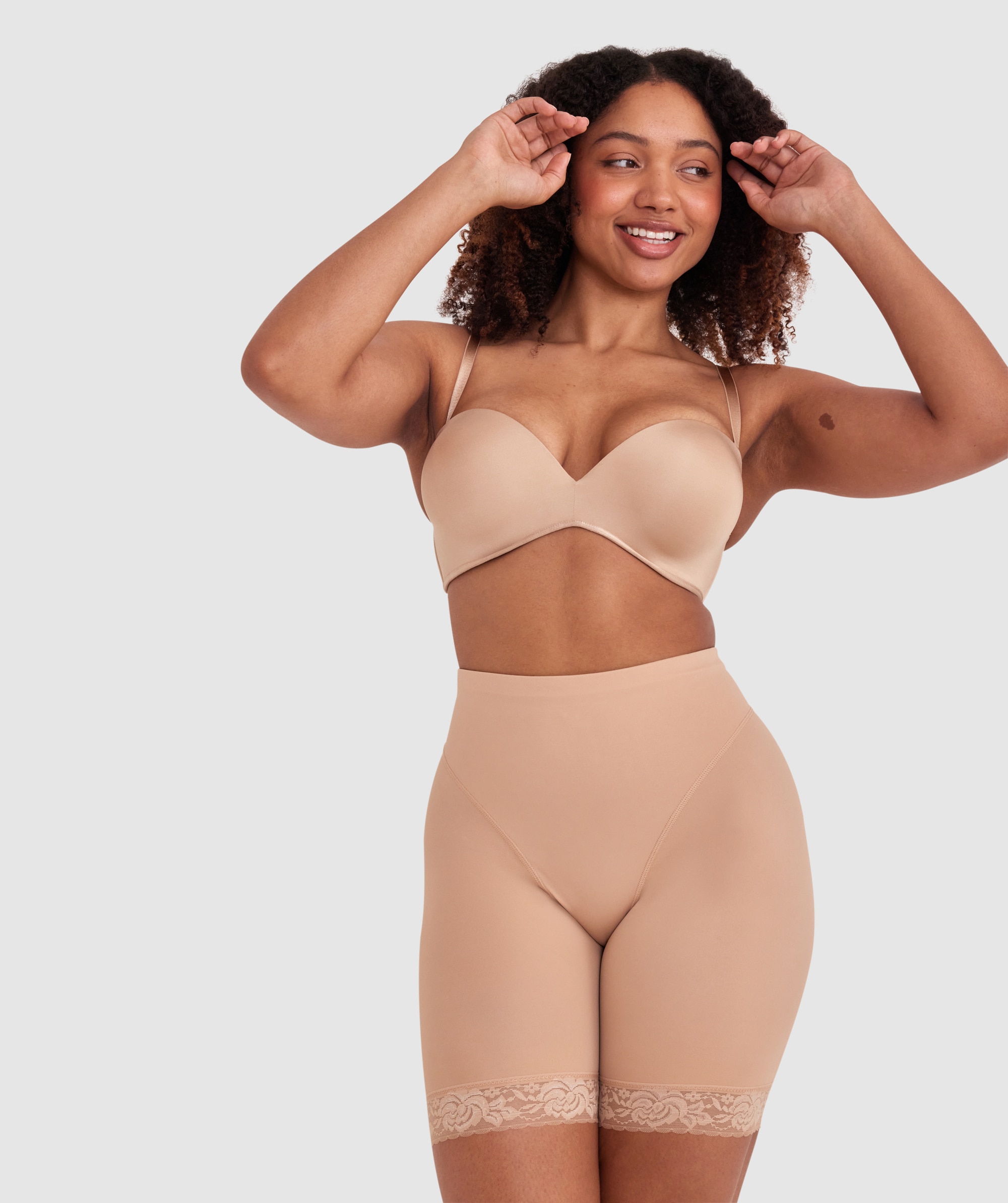 Smooth Microfibre Thigh Shaper - Nude