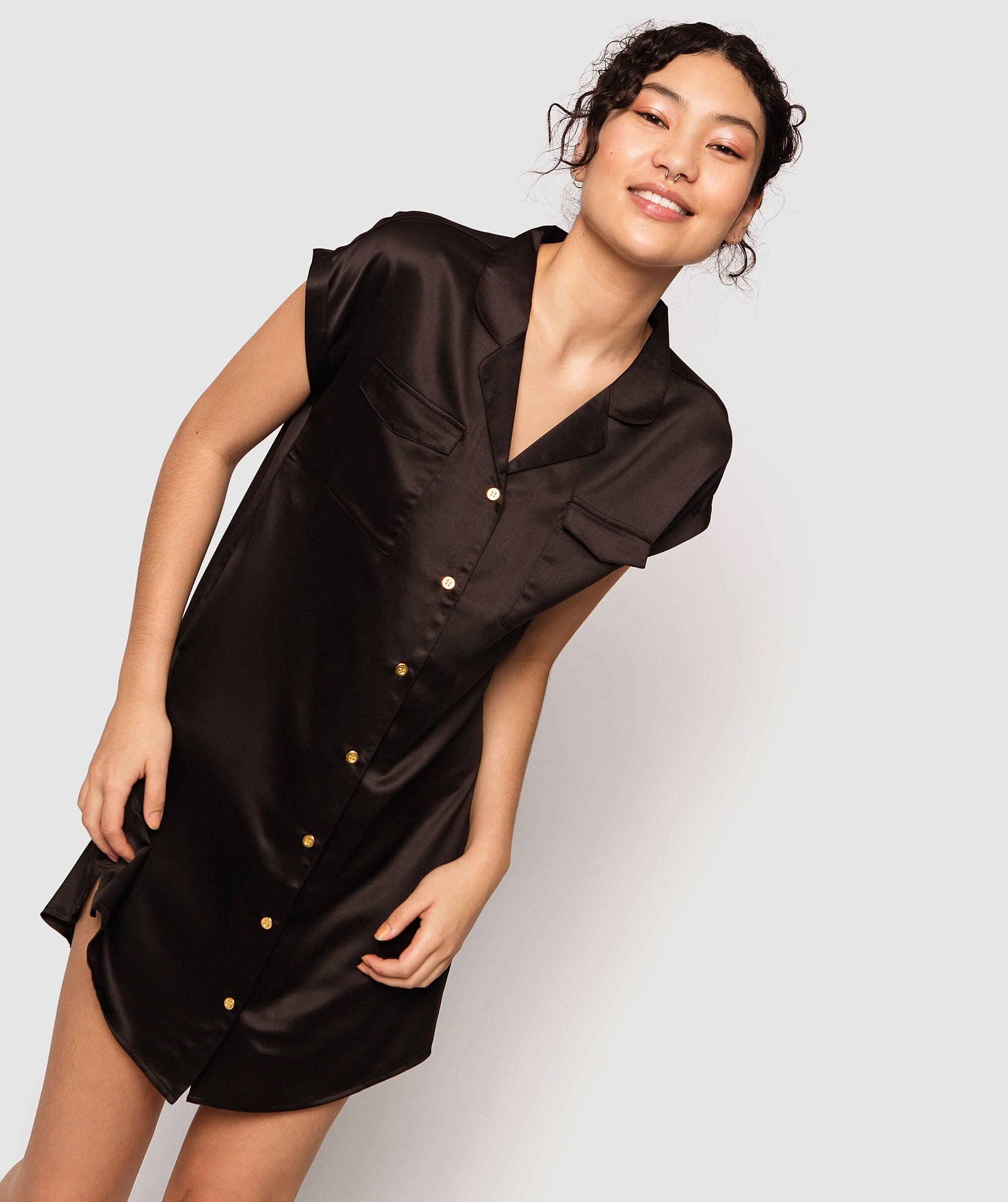oasis black utility dress