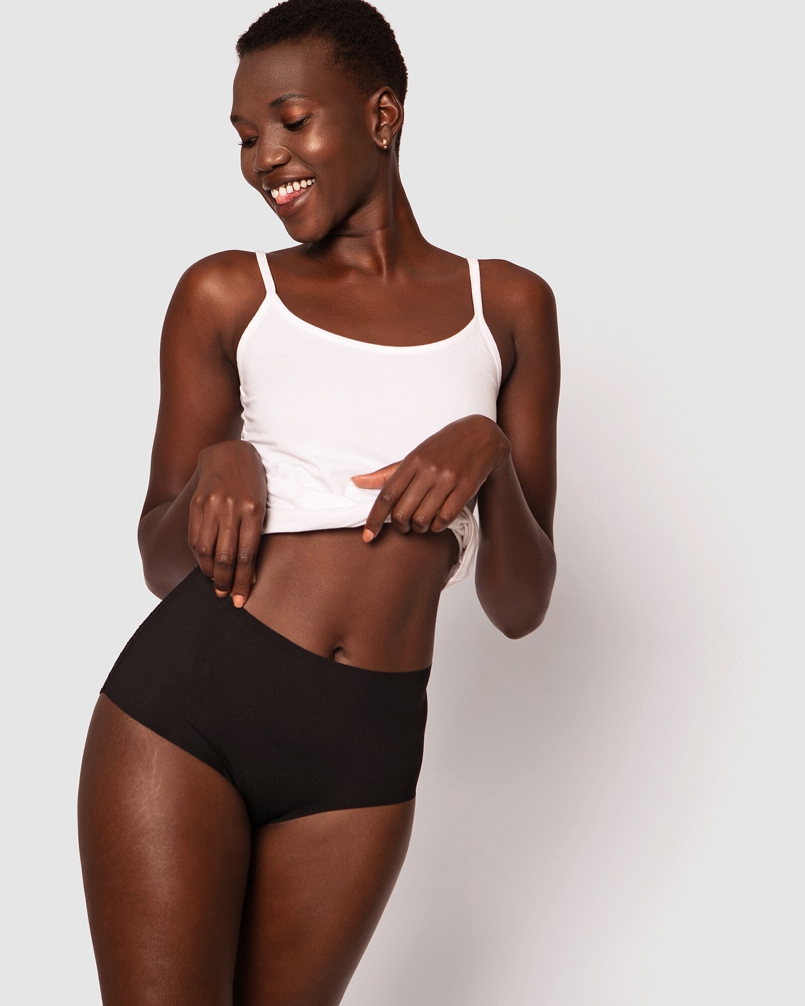 Smooth Comfort Lace Midi Brief Knicker - Black