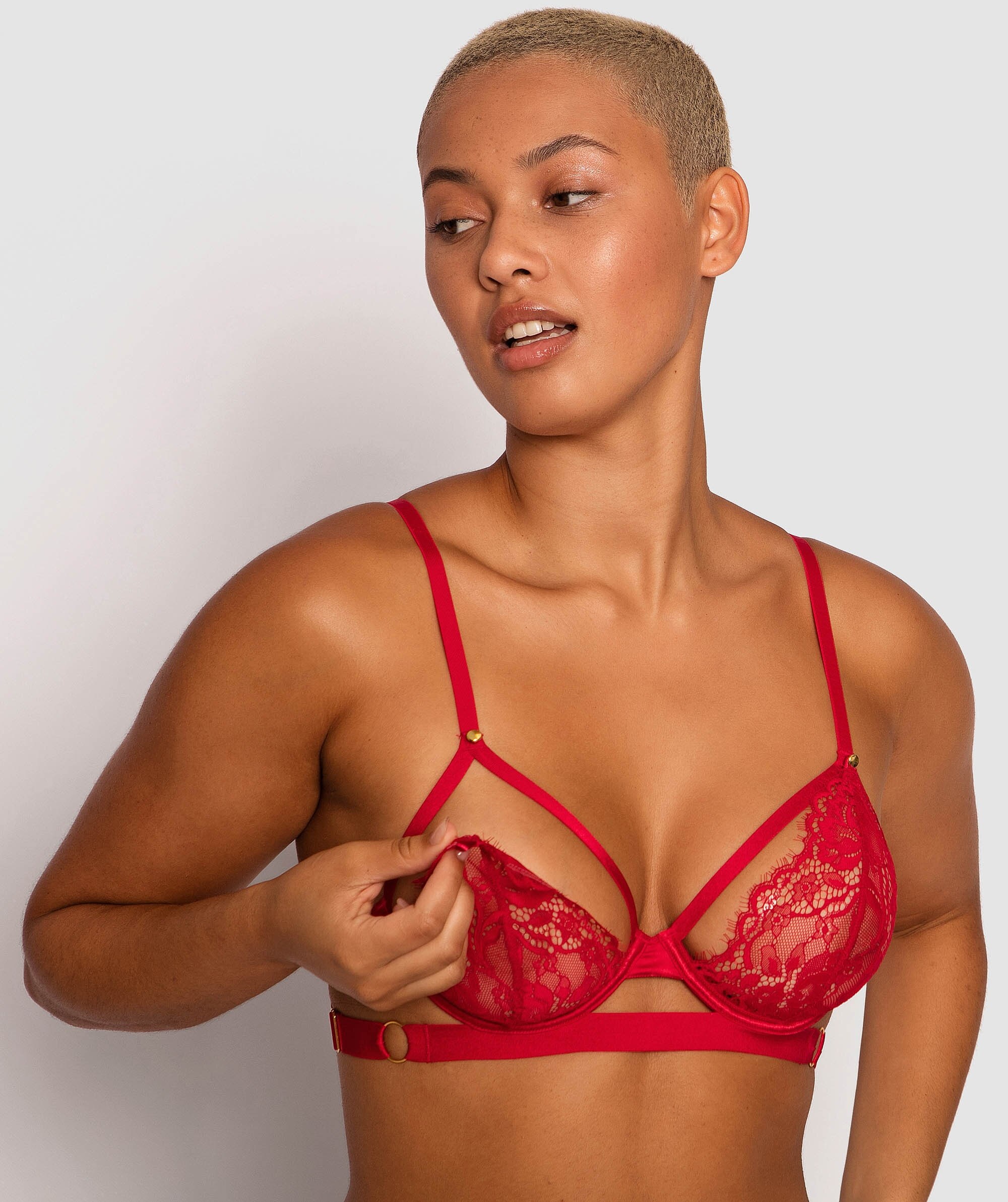 Night Games Sweet Nothings Soft Cup Bra & Mini V Set - Red