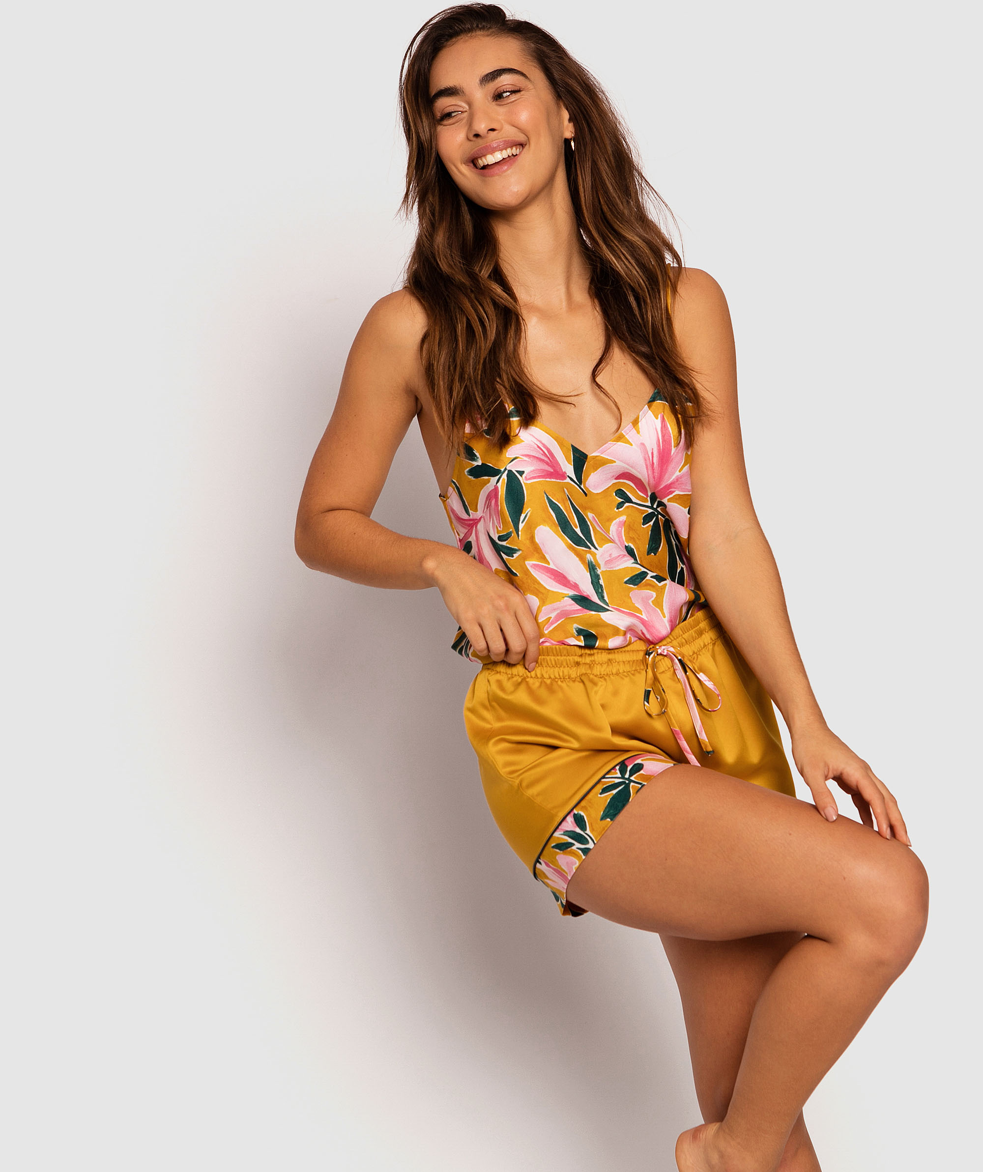 Saint Tropez Shorts - Dark Yellow/Floral Print 
