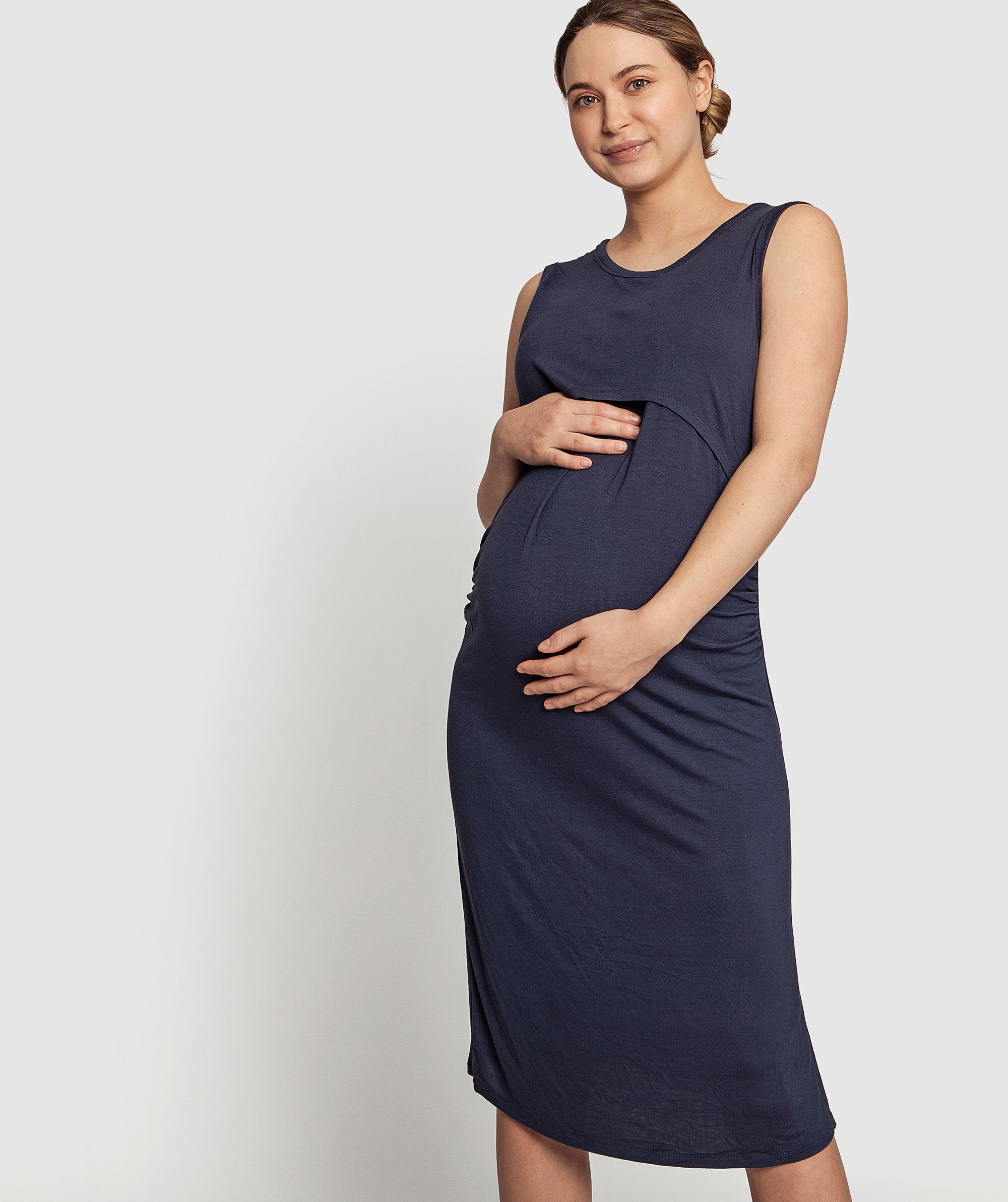 Maternity Sleep Dress- Navy
