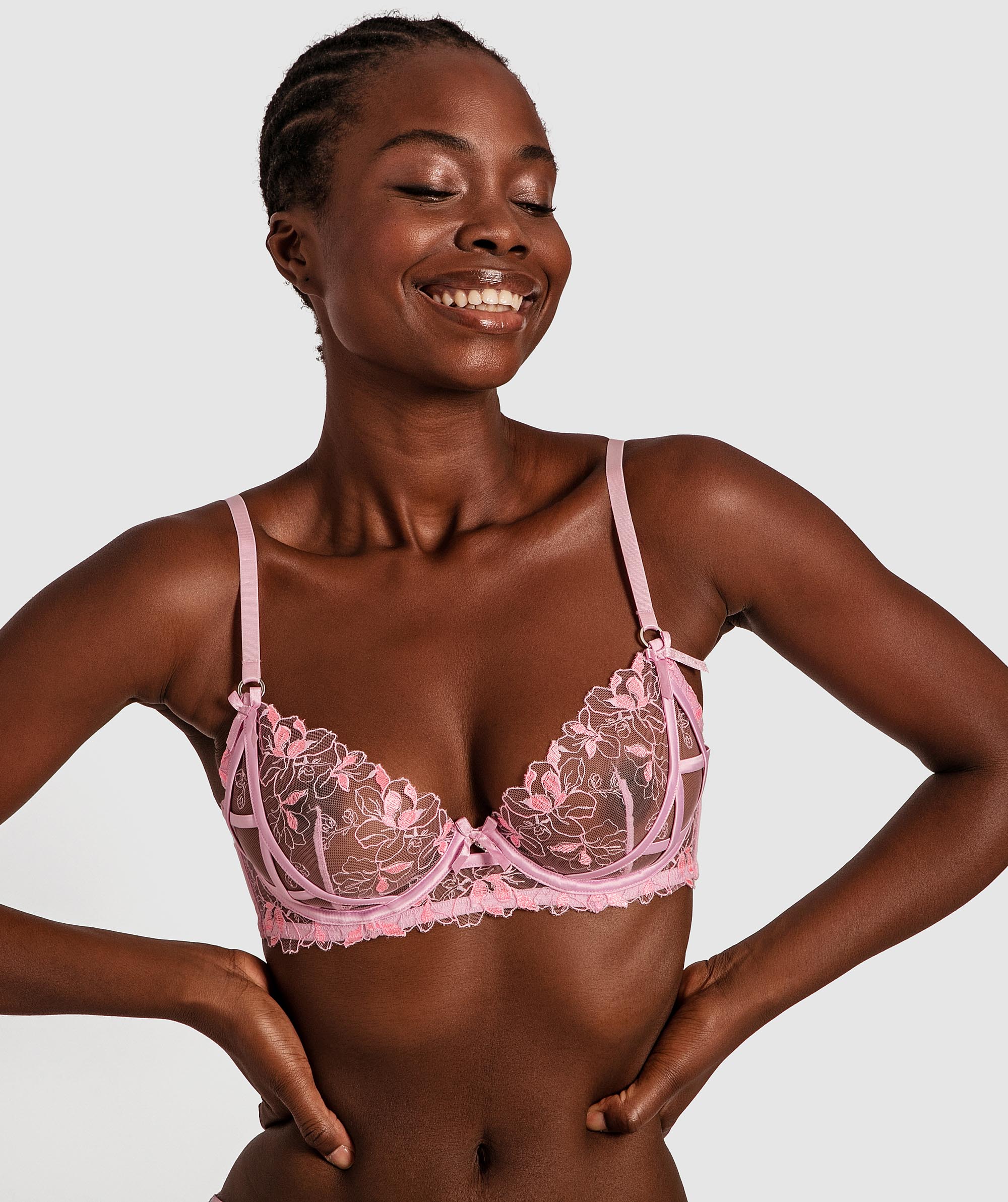Enchanted Cherry Blossom Avenue Underwire Bra - Lilac/Pink