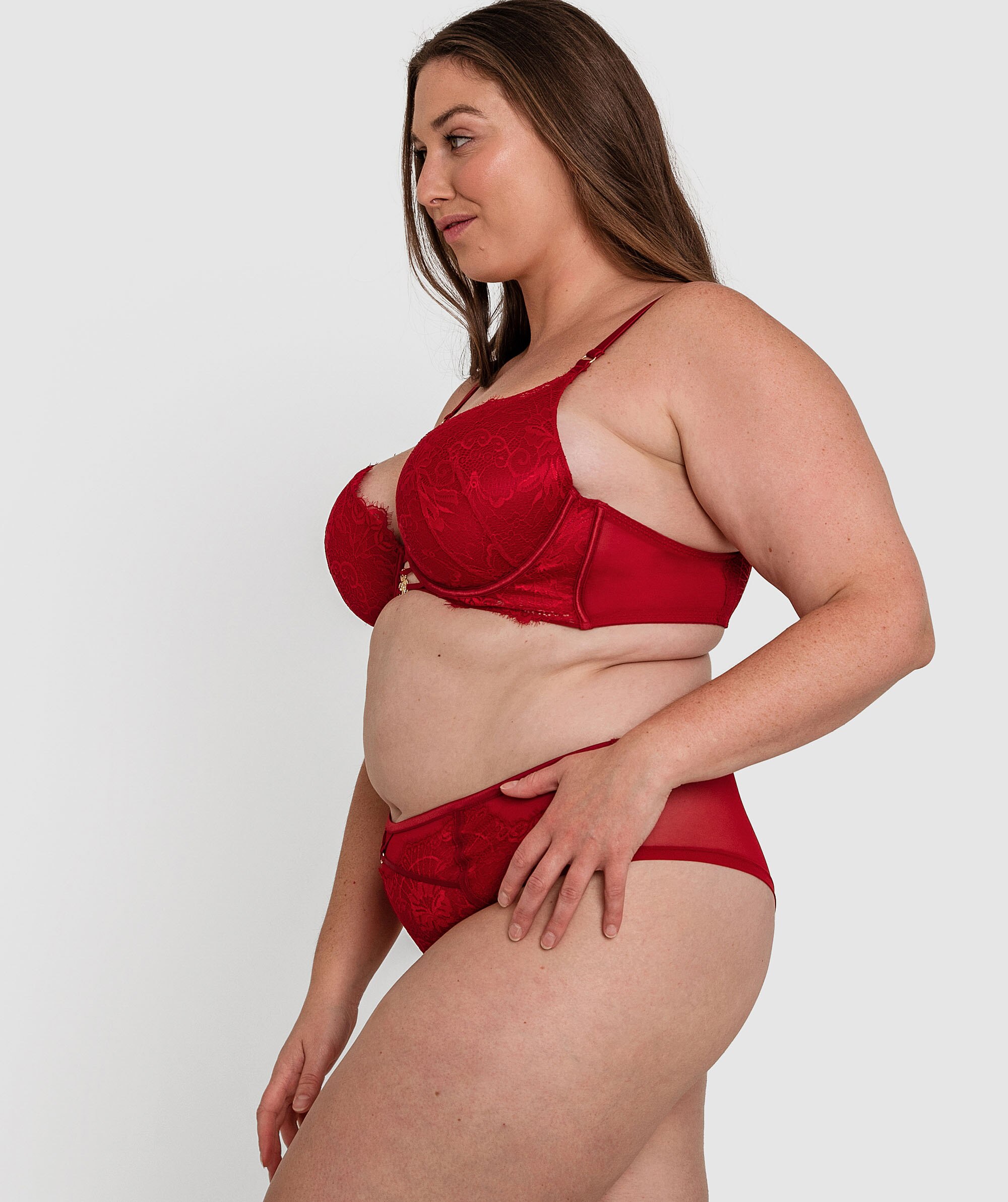 Ingrid High Waist Brief - Dark Red