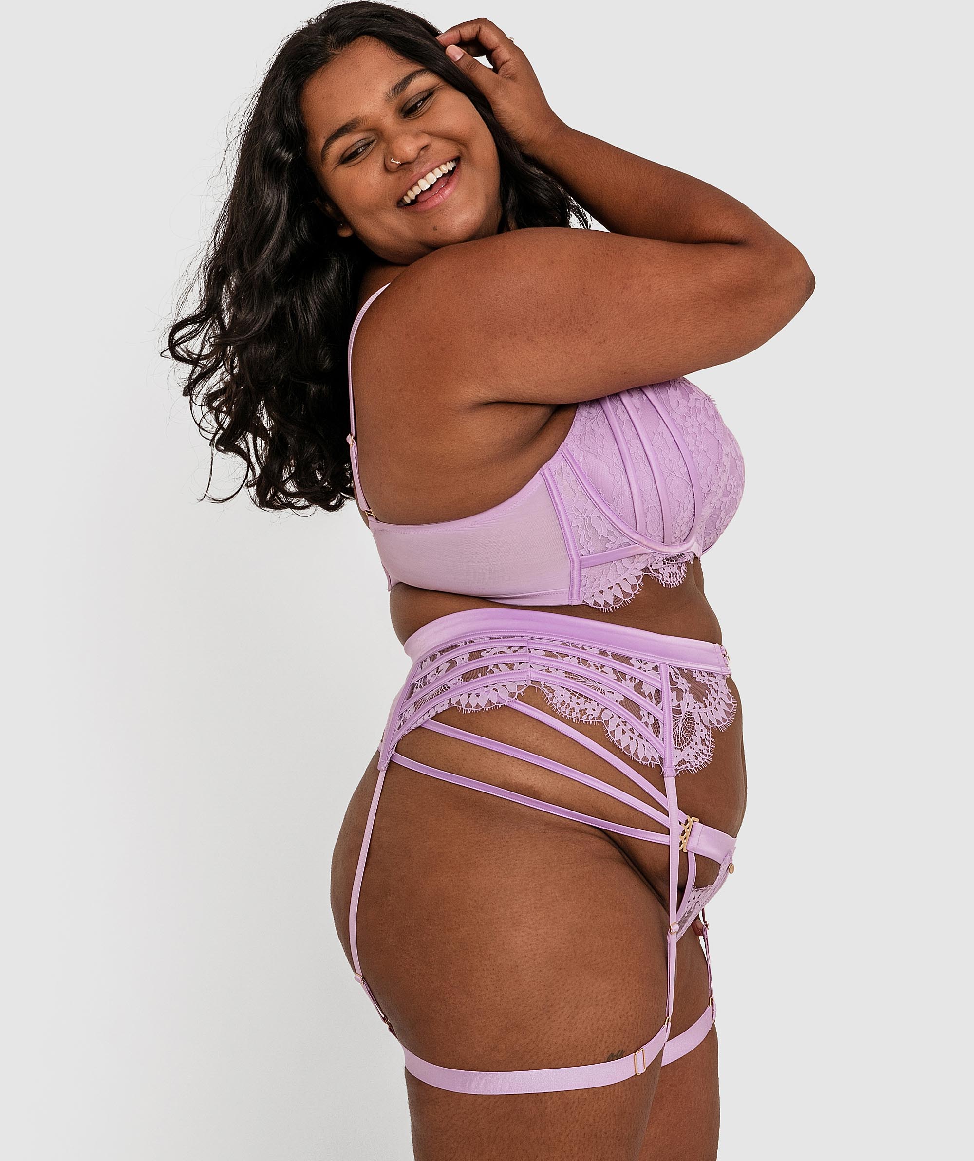Vamp Back For More Suspender - Lilac
