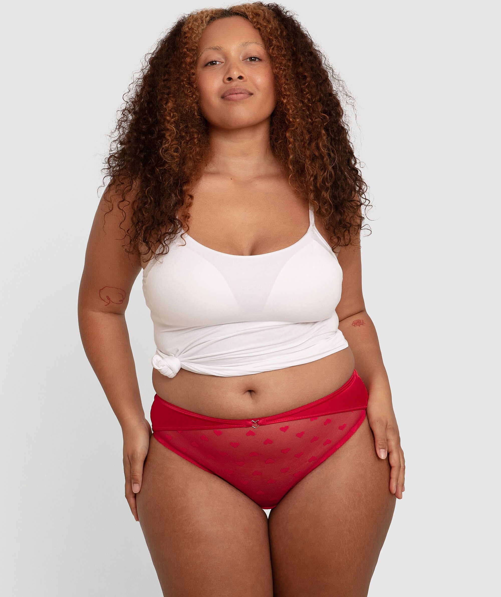 Alba High Waist High Leg Brief - Red