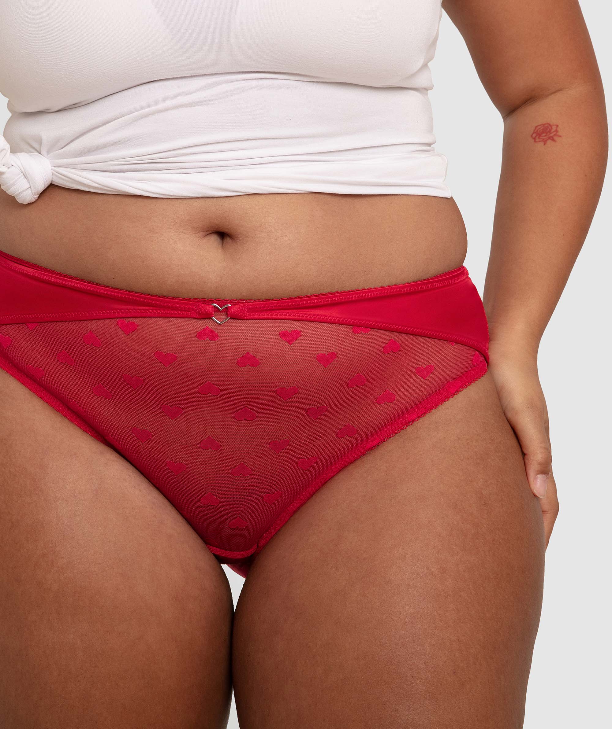 Alba High Waist High Leg Brief - Red