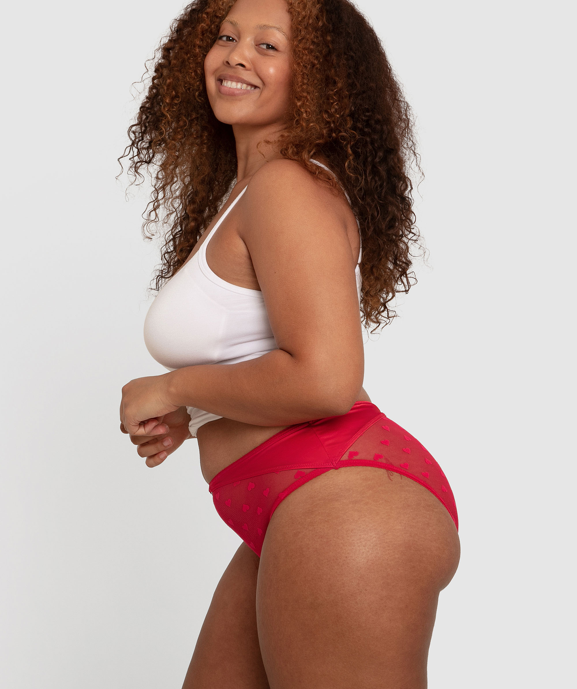 Alba High Waist High Leg Brief - Red