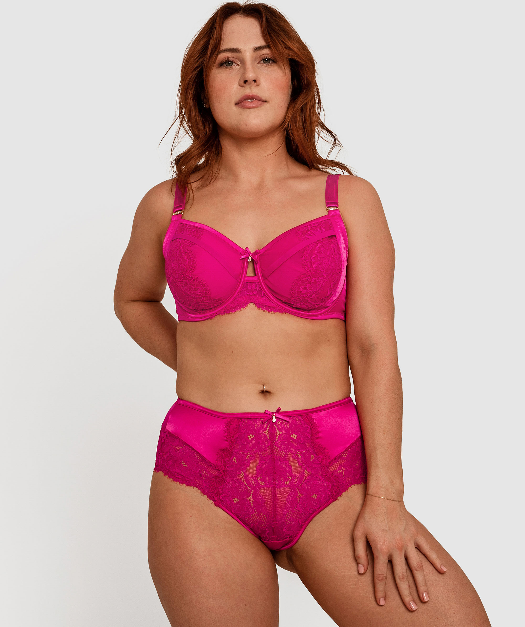 Robyn Curvy Balconette Bra - Fuchsia Pink