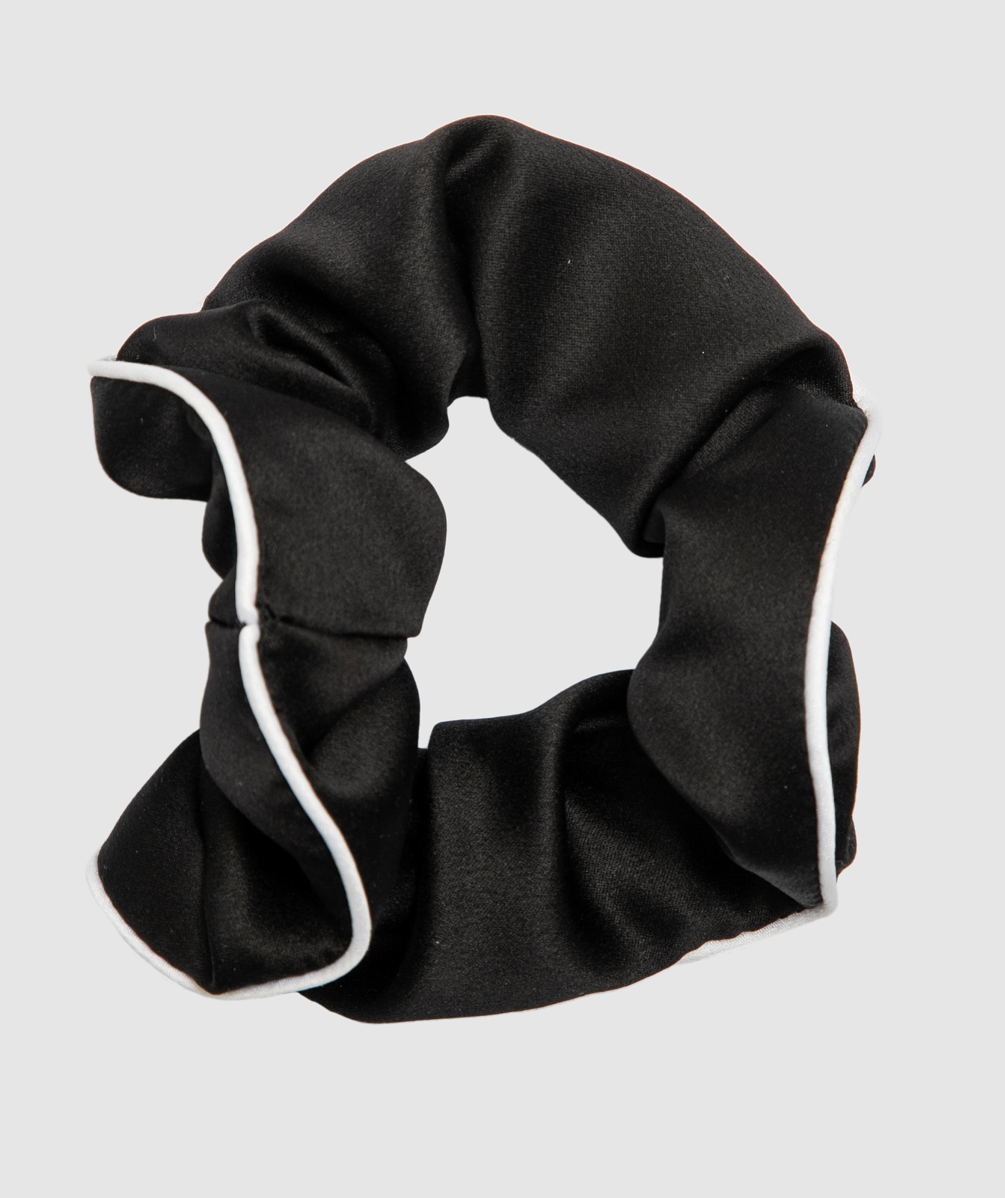 Scrunchie With Piping - Black