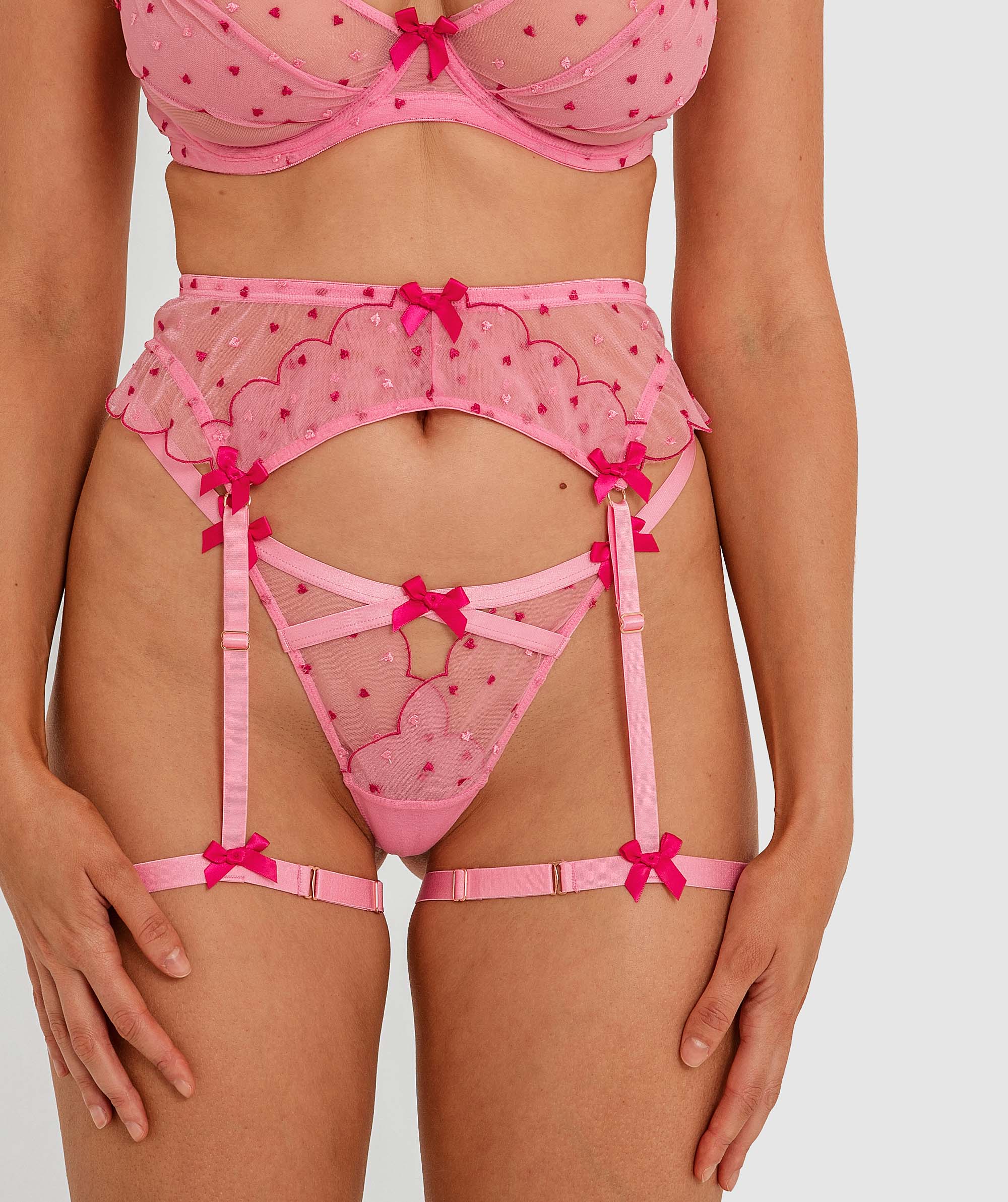 Night Games Secret Lover Suspender - Pink