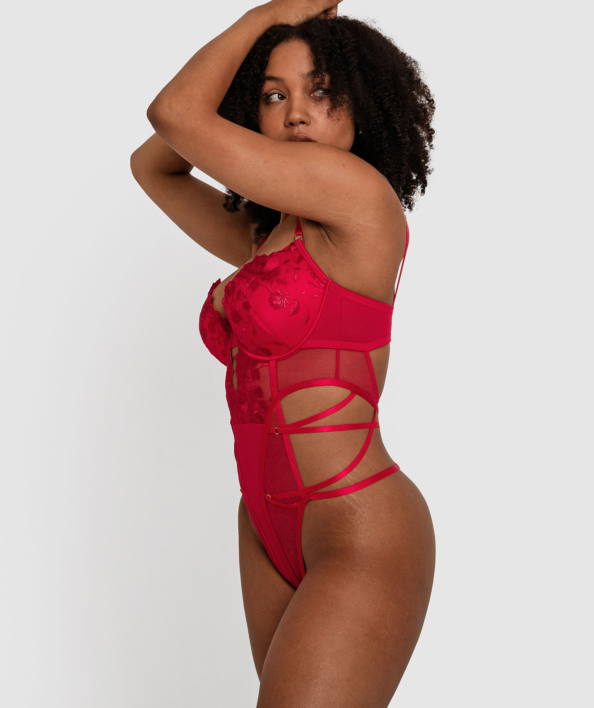 Night Games Showstopper Push Up Bodysuit - Red