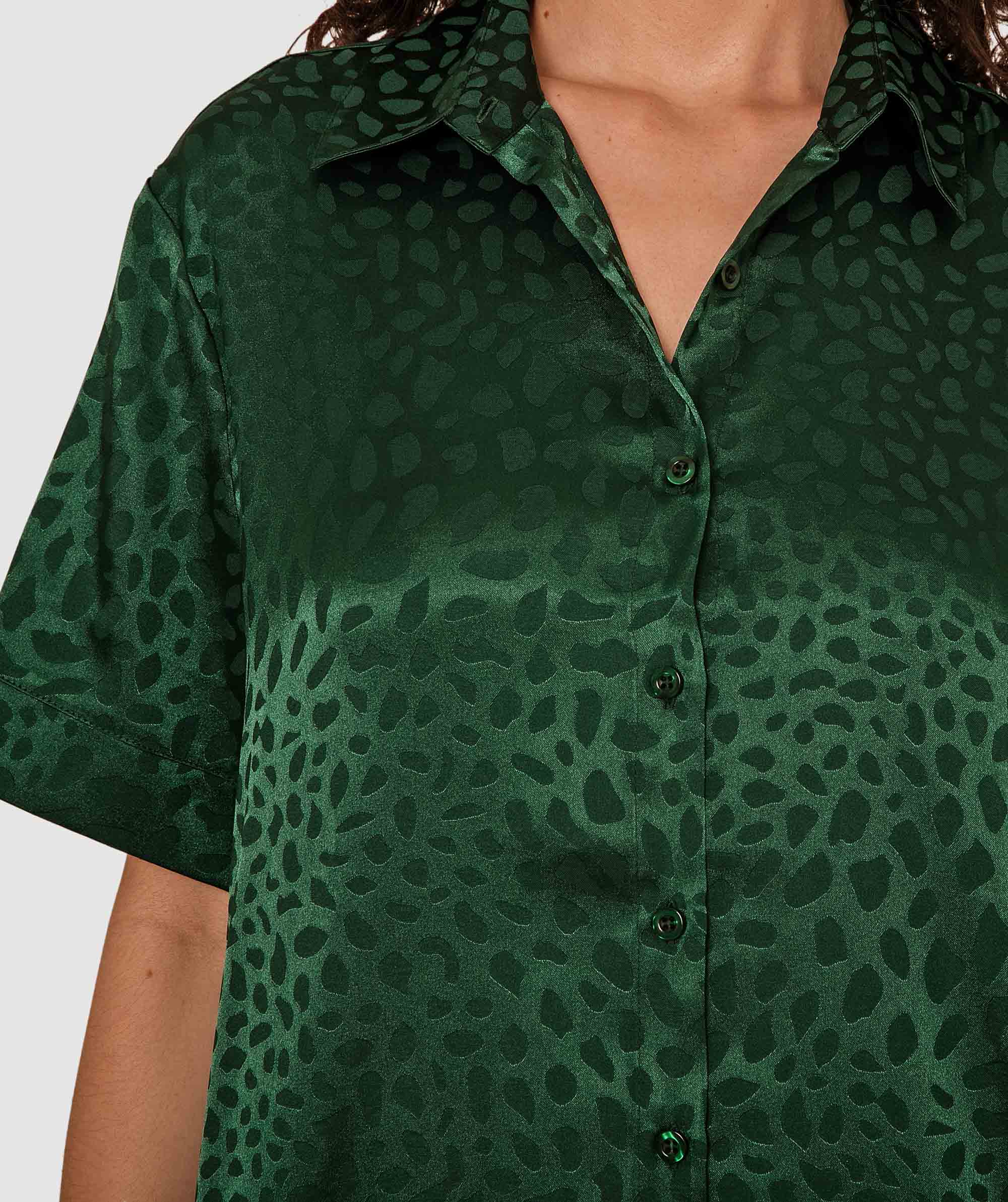 Nara Short Sleeve Shirt - Dark Green