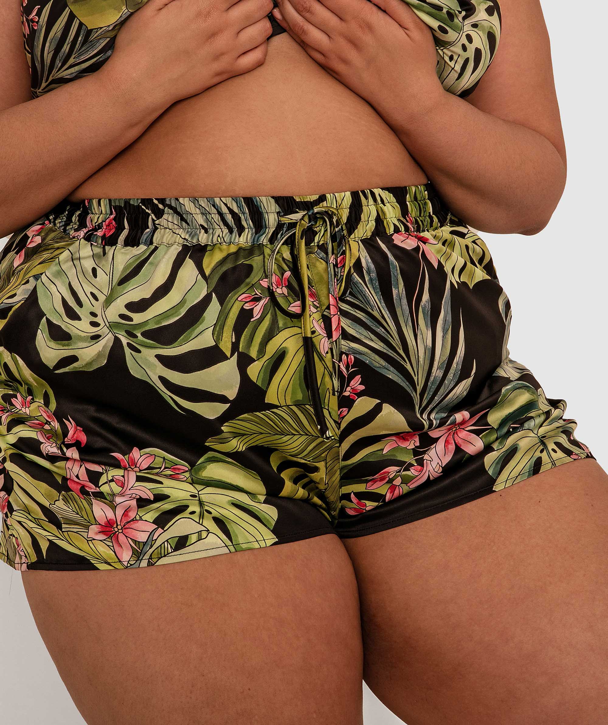 Midnight Palms Shorts - Tropical Print