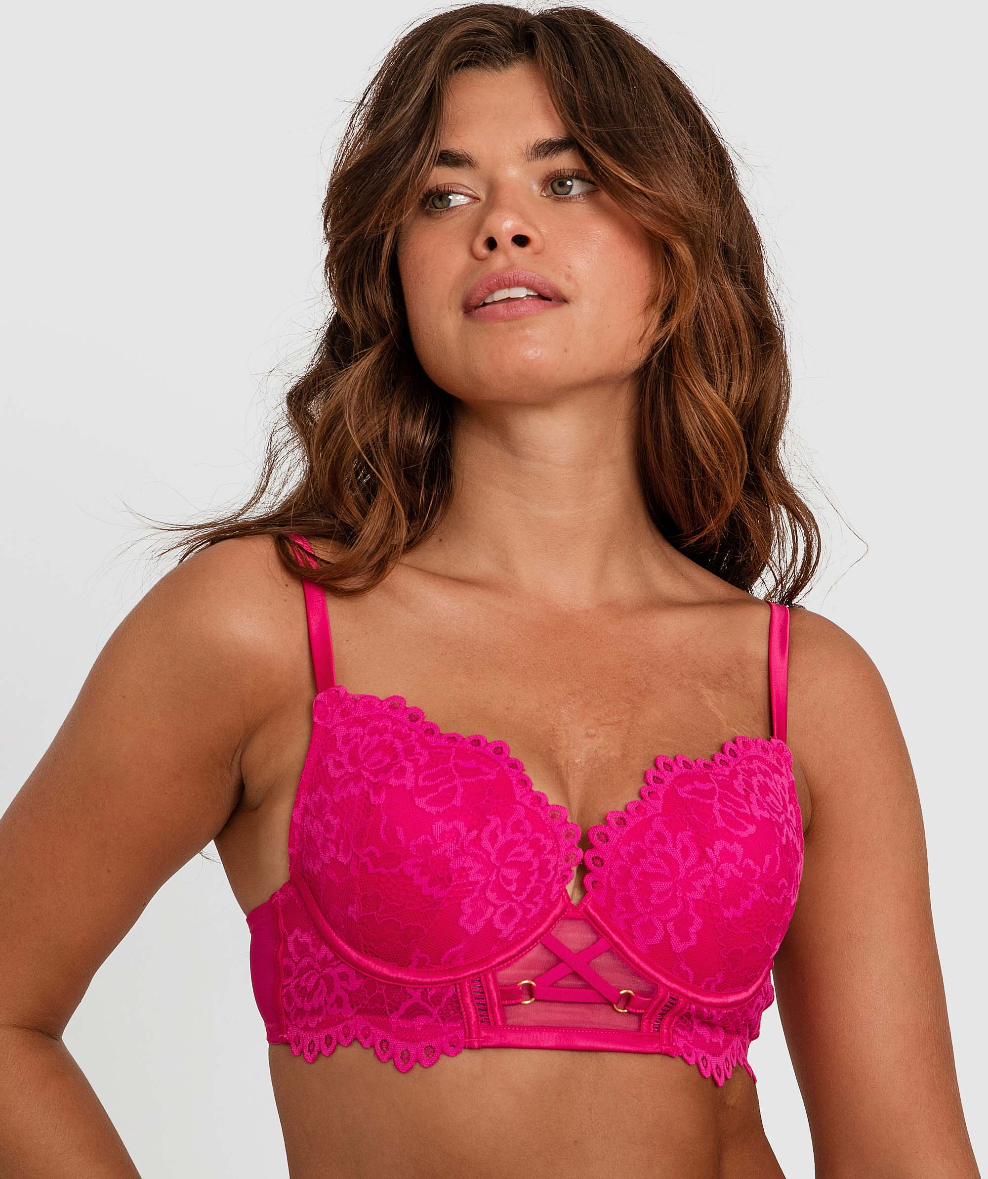 Bella Contour Plunge Bra - Fuchsia Pink