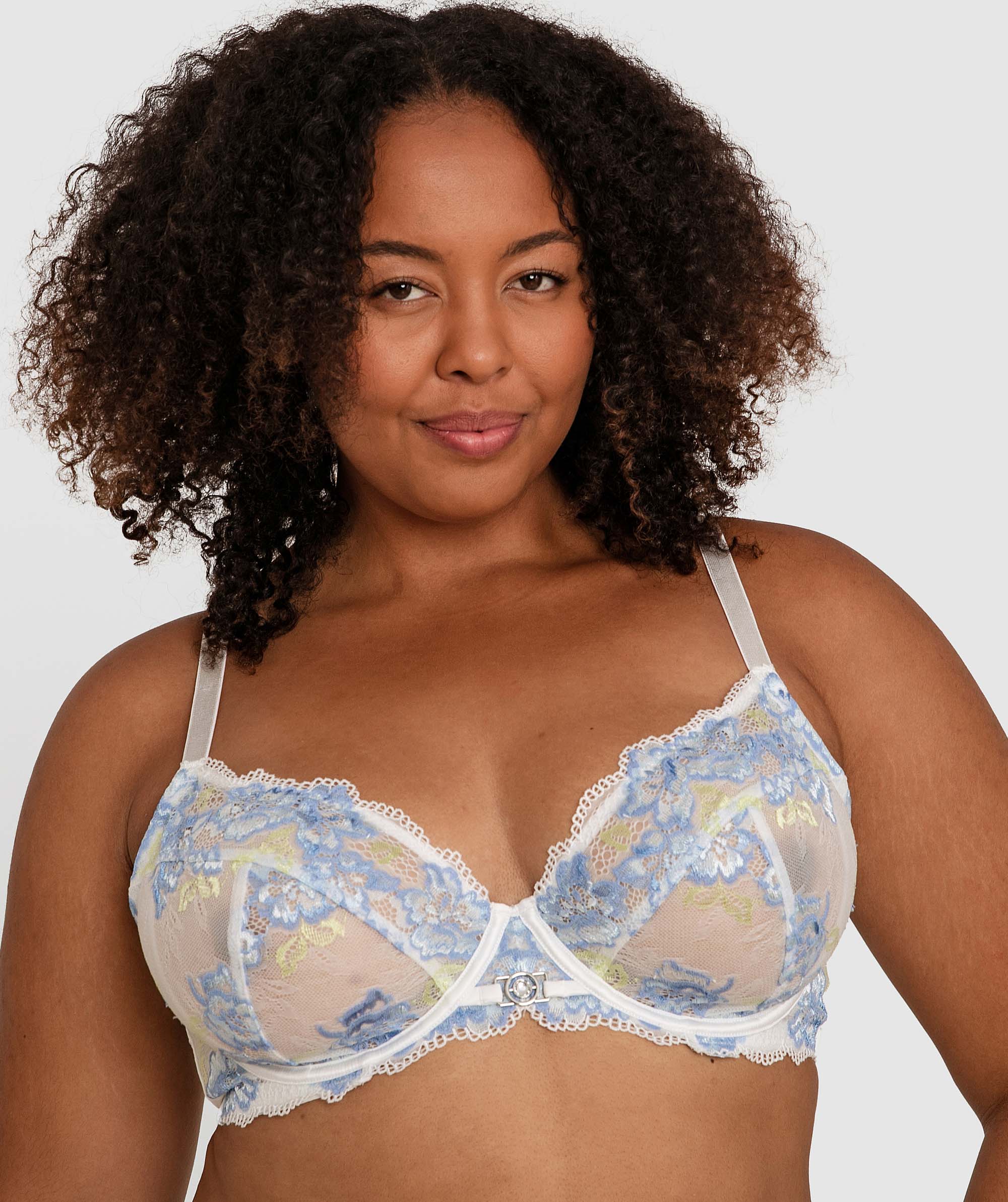 Mandy Full Cup Plunge Underwire Bra - White