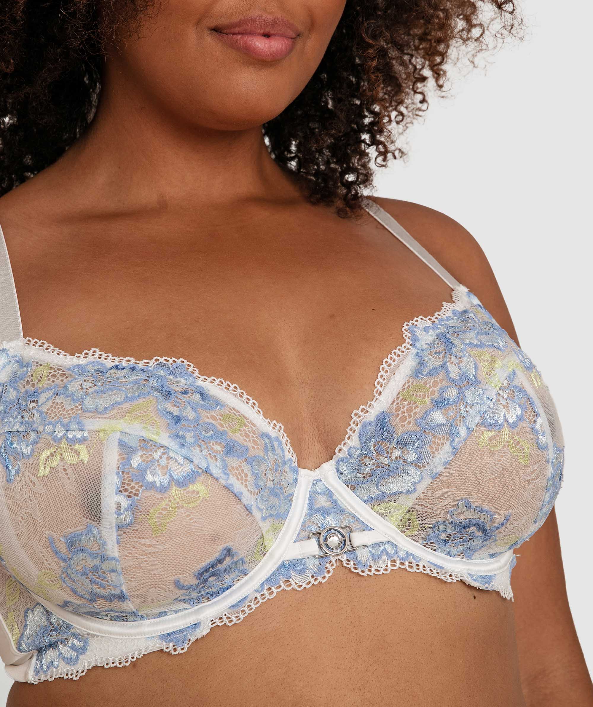 Mandy Full Cup Plunge Underwire Bra - White