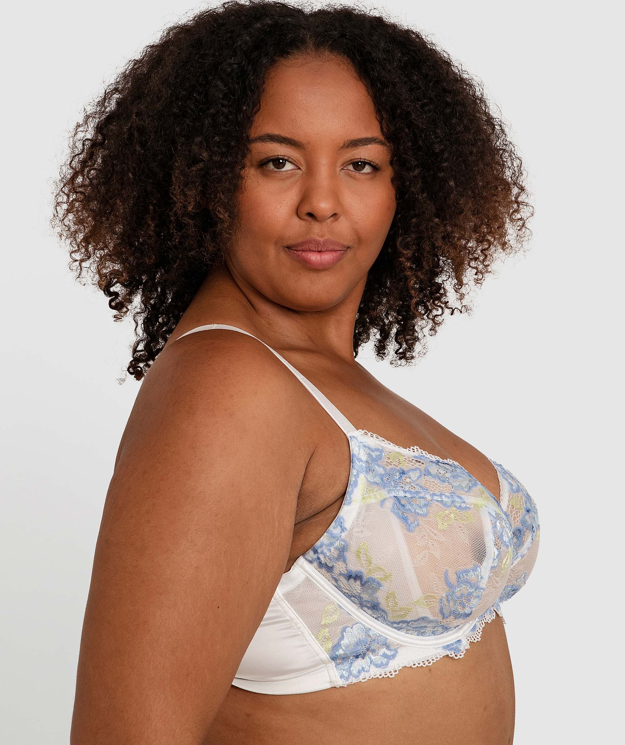 Mandy Full Cup Plunge Underwire Bra - White