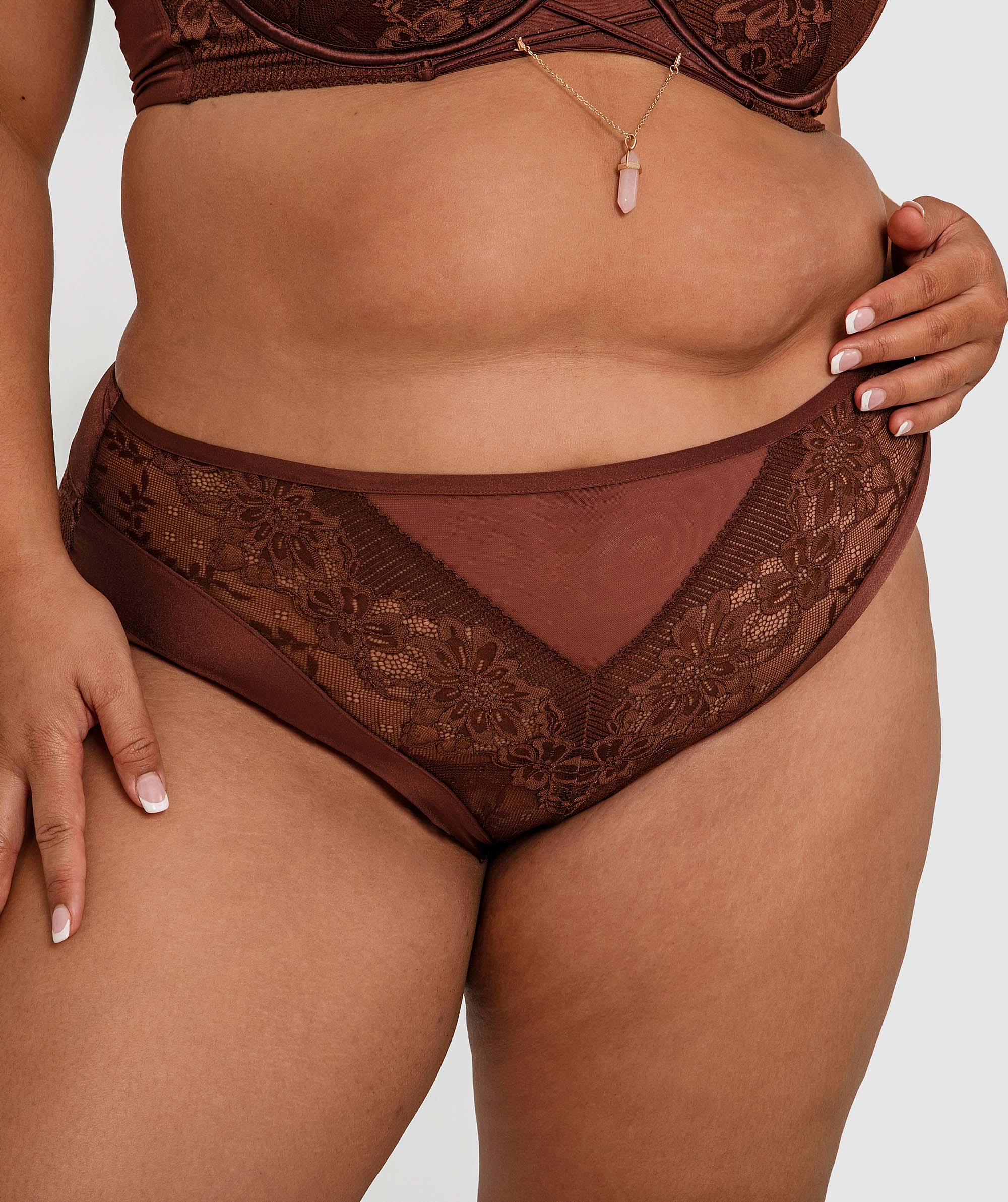 Cadence High Waist V String - Nude 6