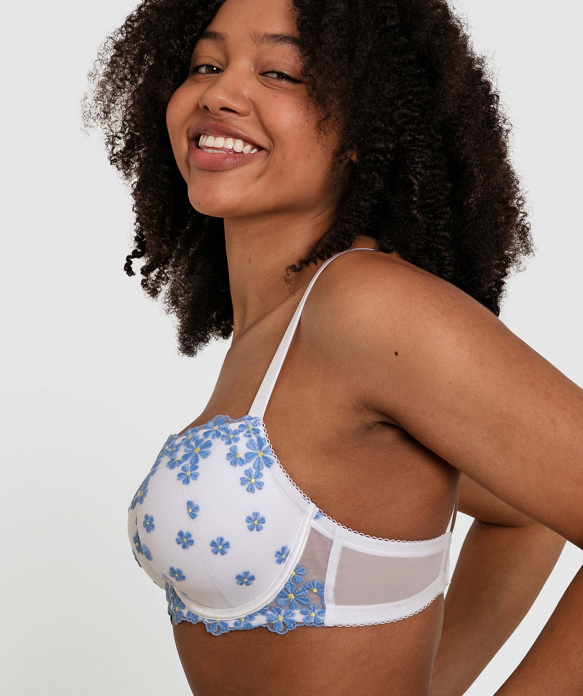 Valerie Full Cup Balconette Bra - White
