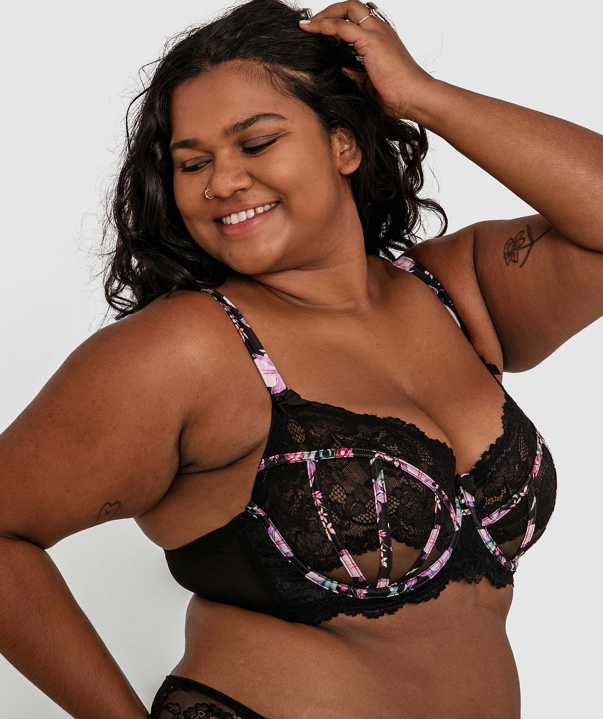 Bethany Full Cup Underwire Balconette Bra - Print Floral