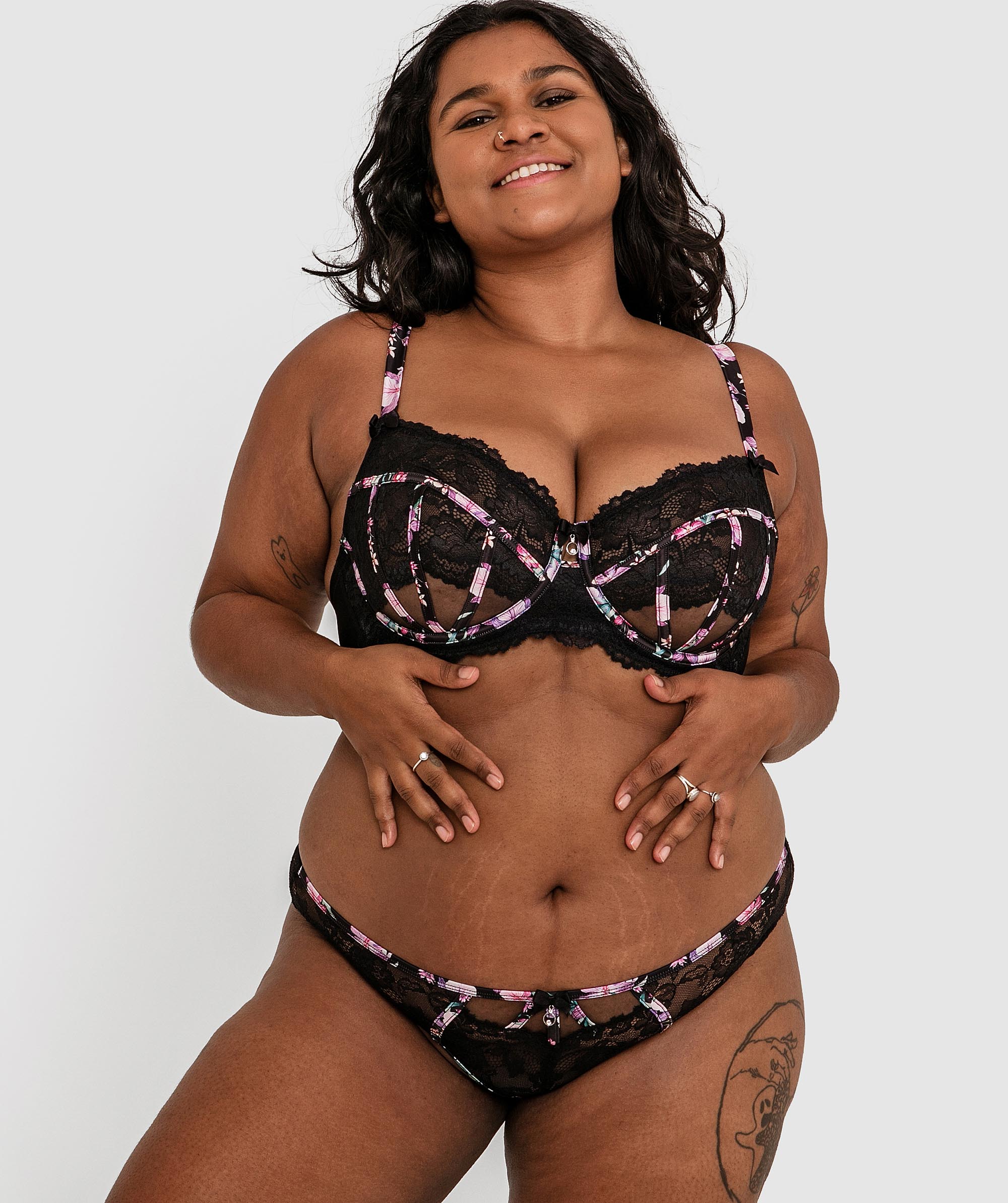 Bethany Full Cup Underwire Balconette Bra - Print Floral