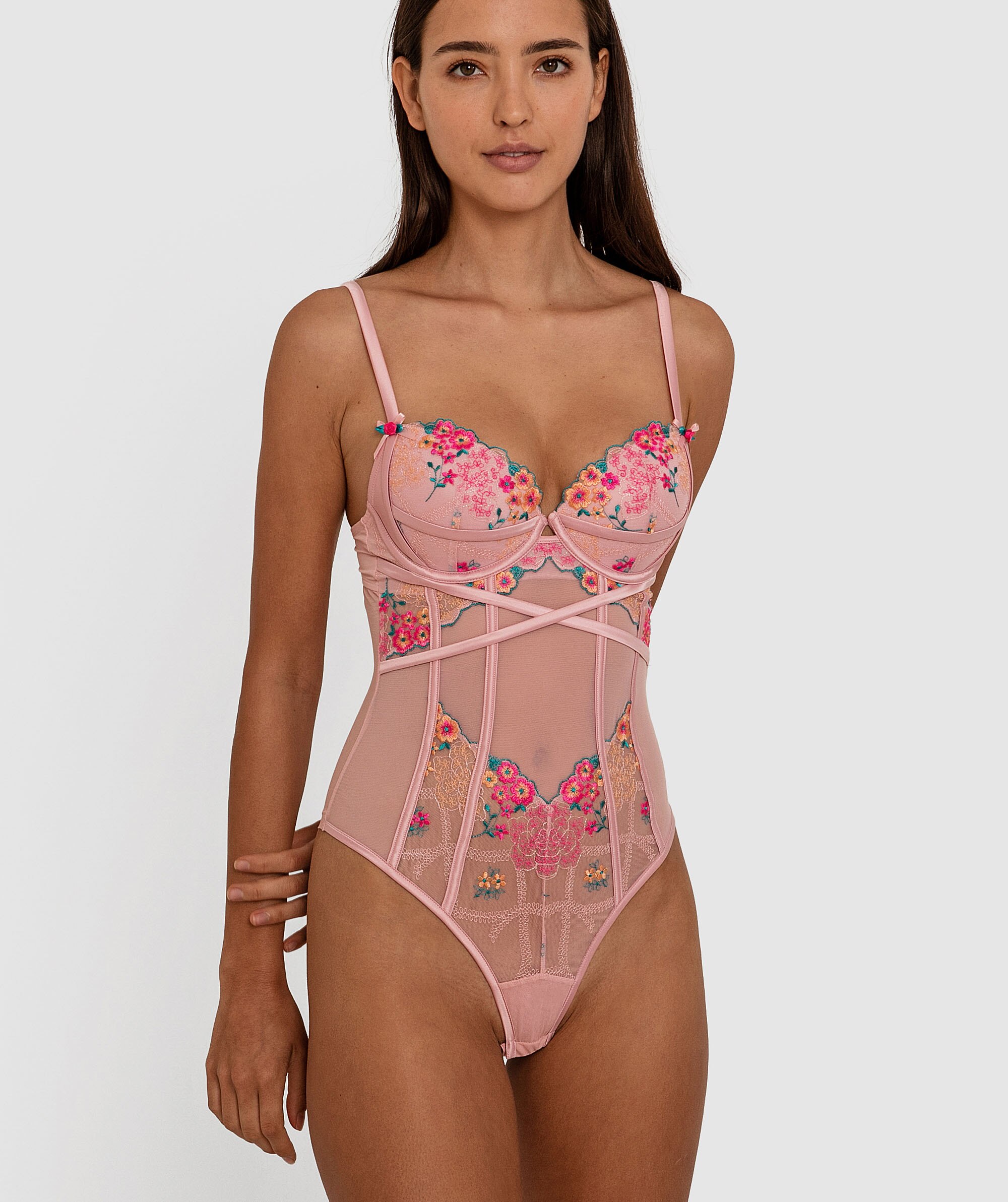 Enchanted Clementine Push Up Bodysuit - Multicolour