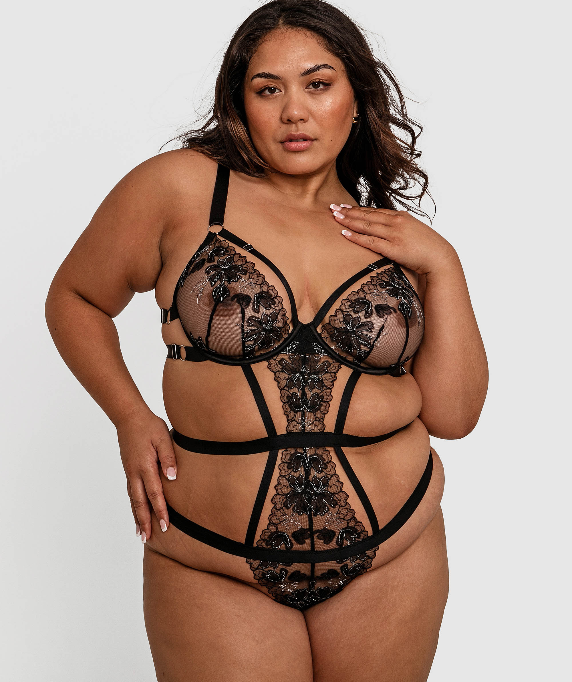 Night Games Empowered Underwire Bodysuit - Black