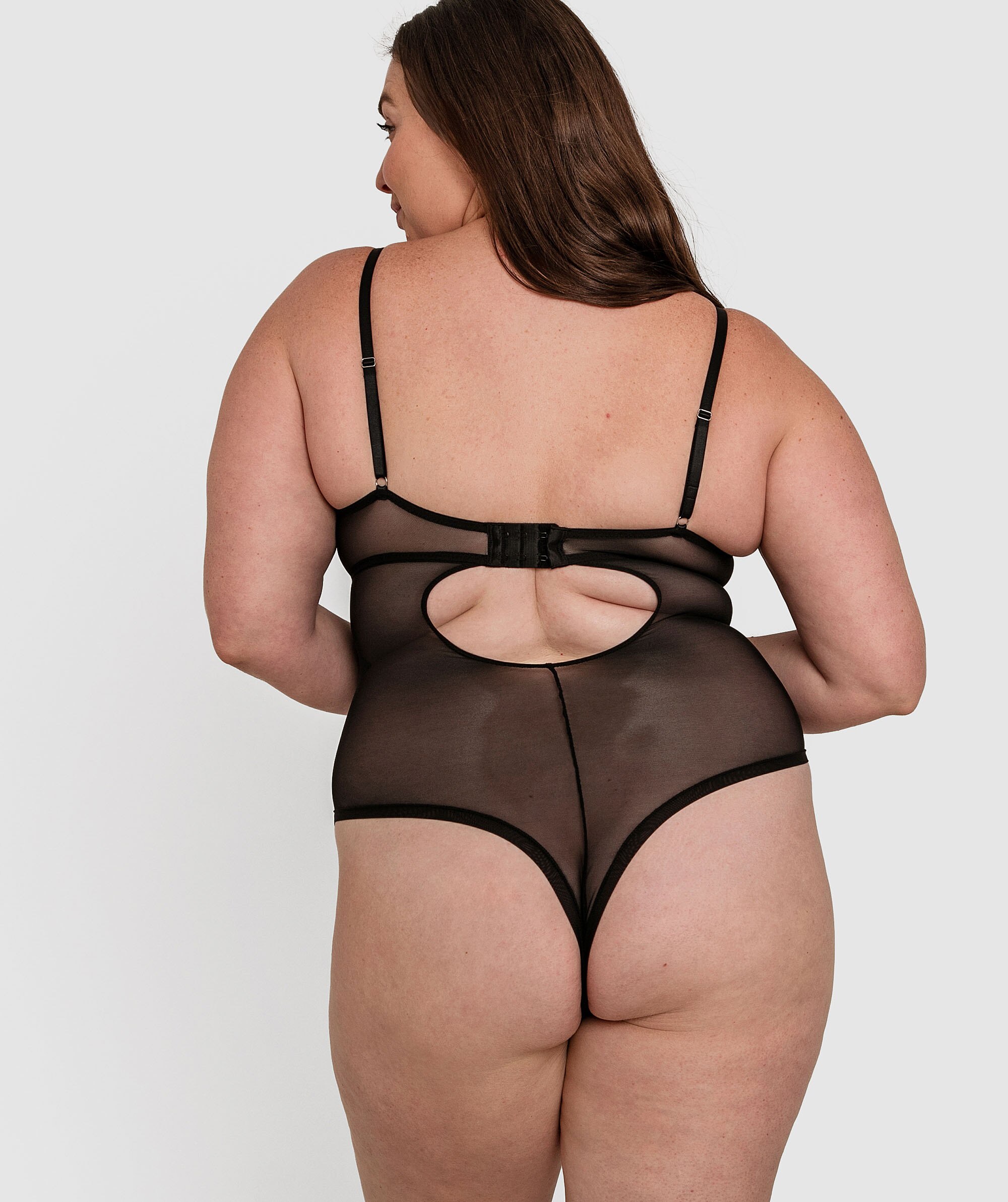 Vamp Glow Getter Push Up Half Cup Bodysuit - Black