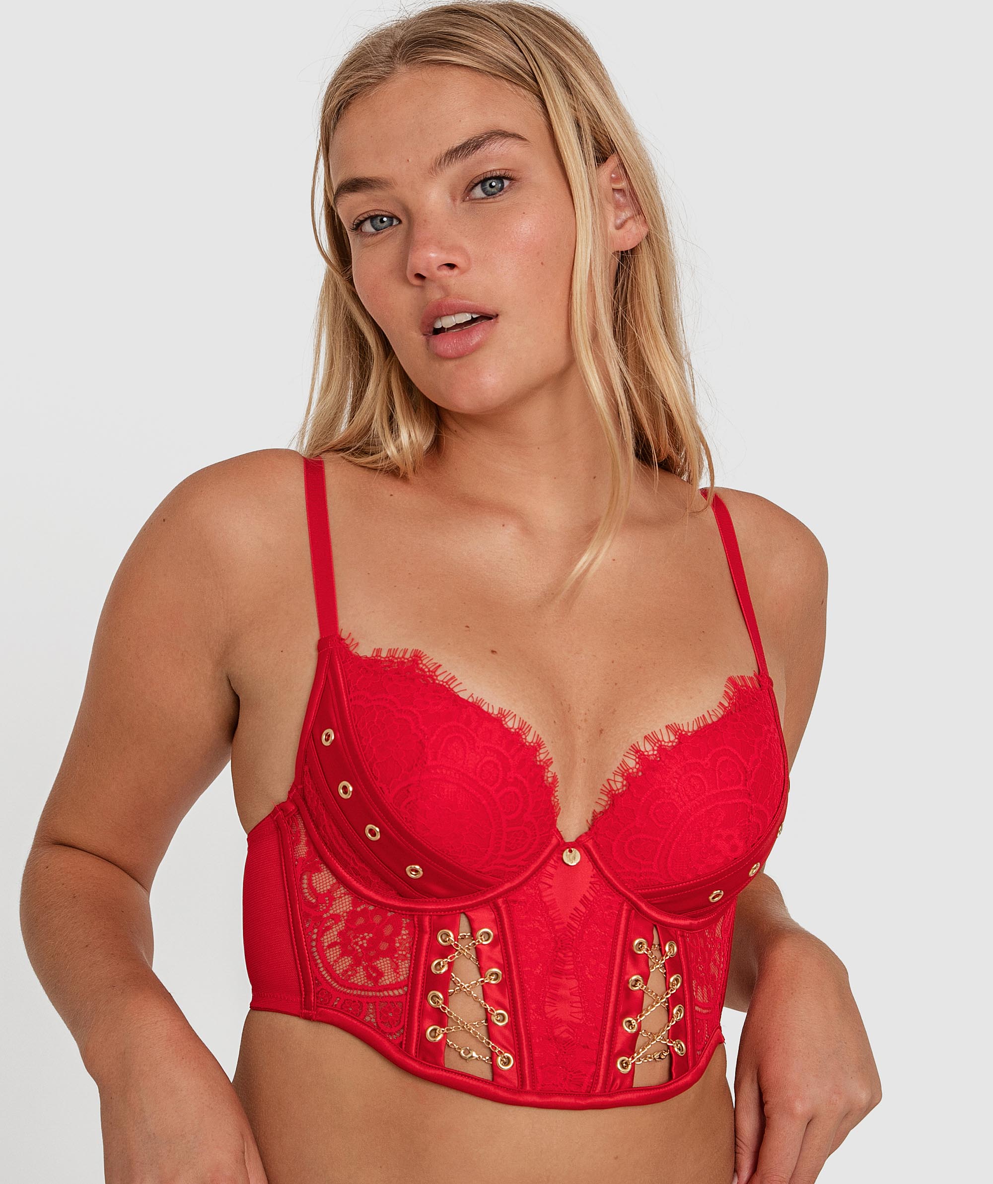 Vamp Excite Me Double Push Up Bra - Red