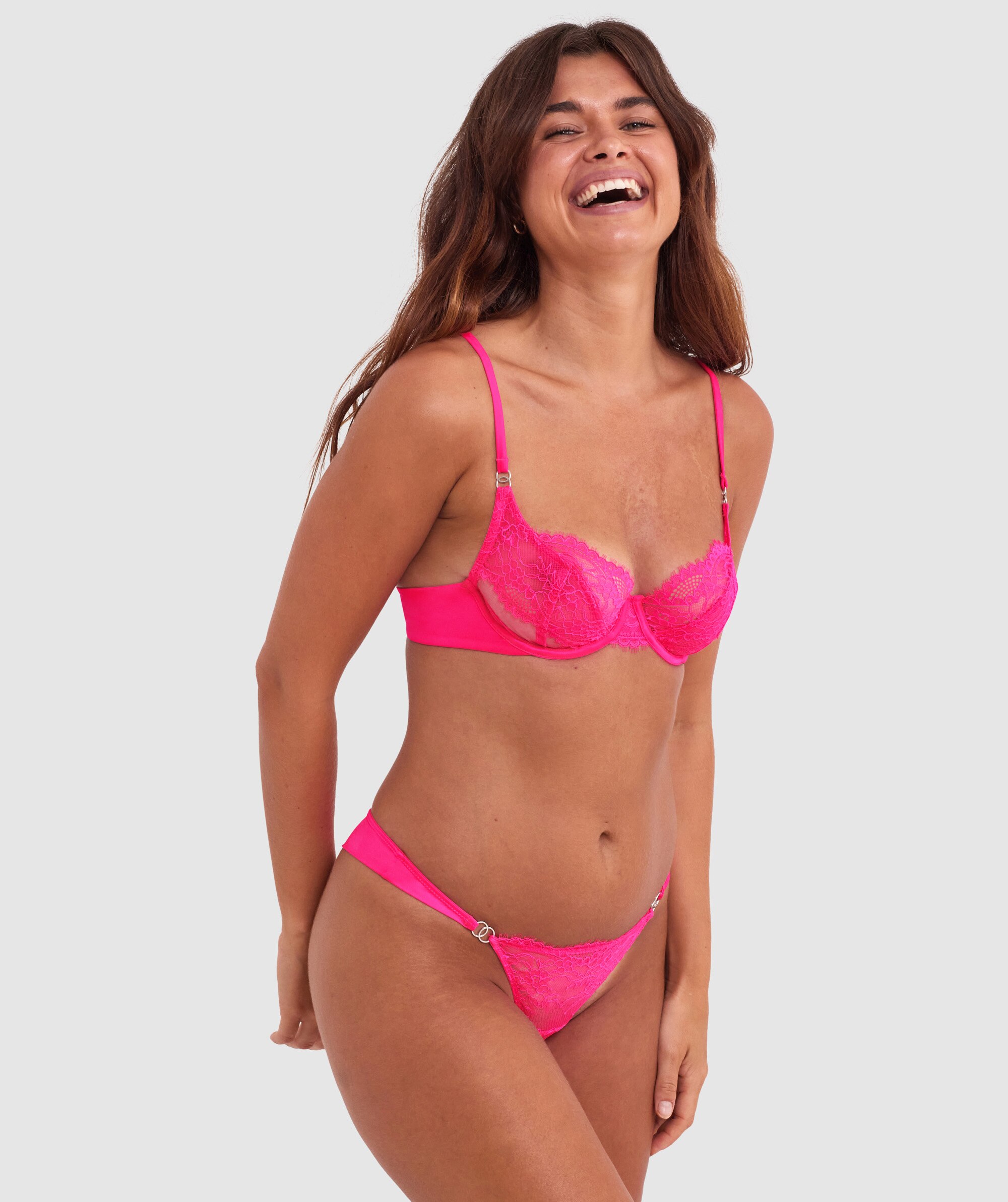 Inez Underwire Balconette Bra - Pink
