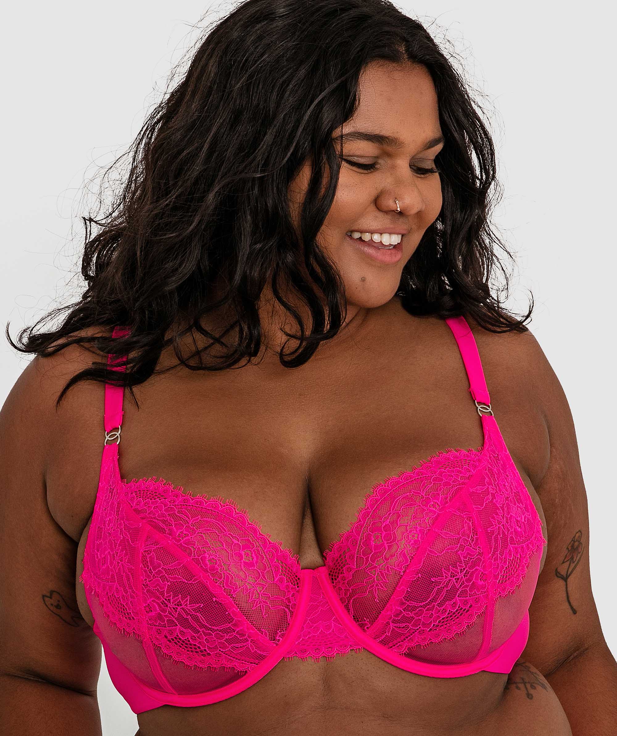 Inez Full Cup Underwire Balconette Bra - Pink