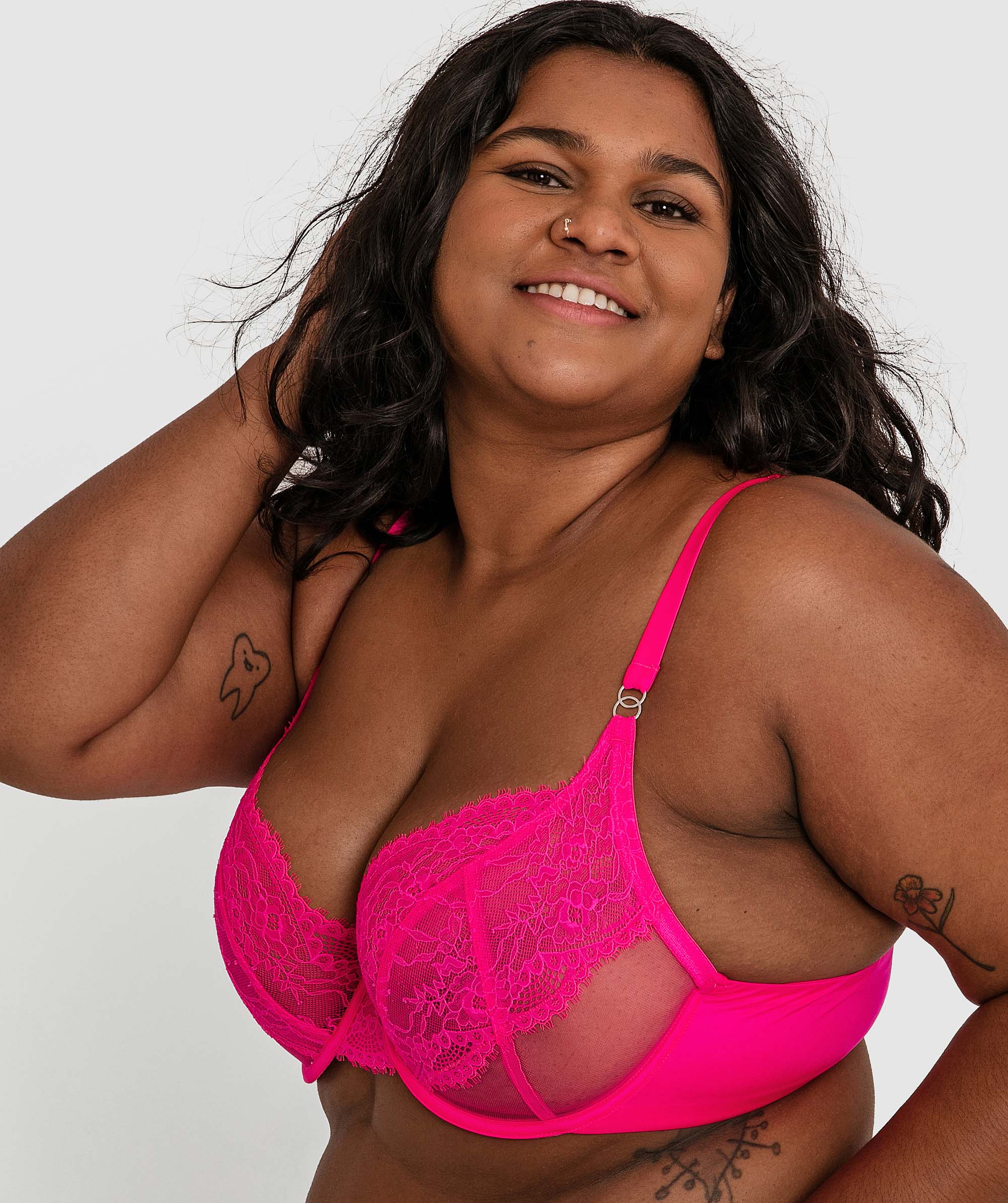 Inez Full Cup Underwire Balconette Bra - Pink