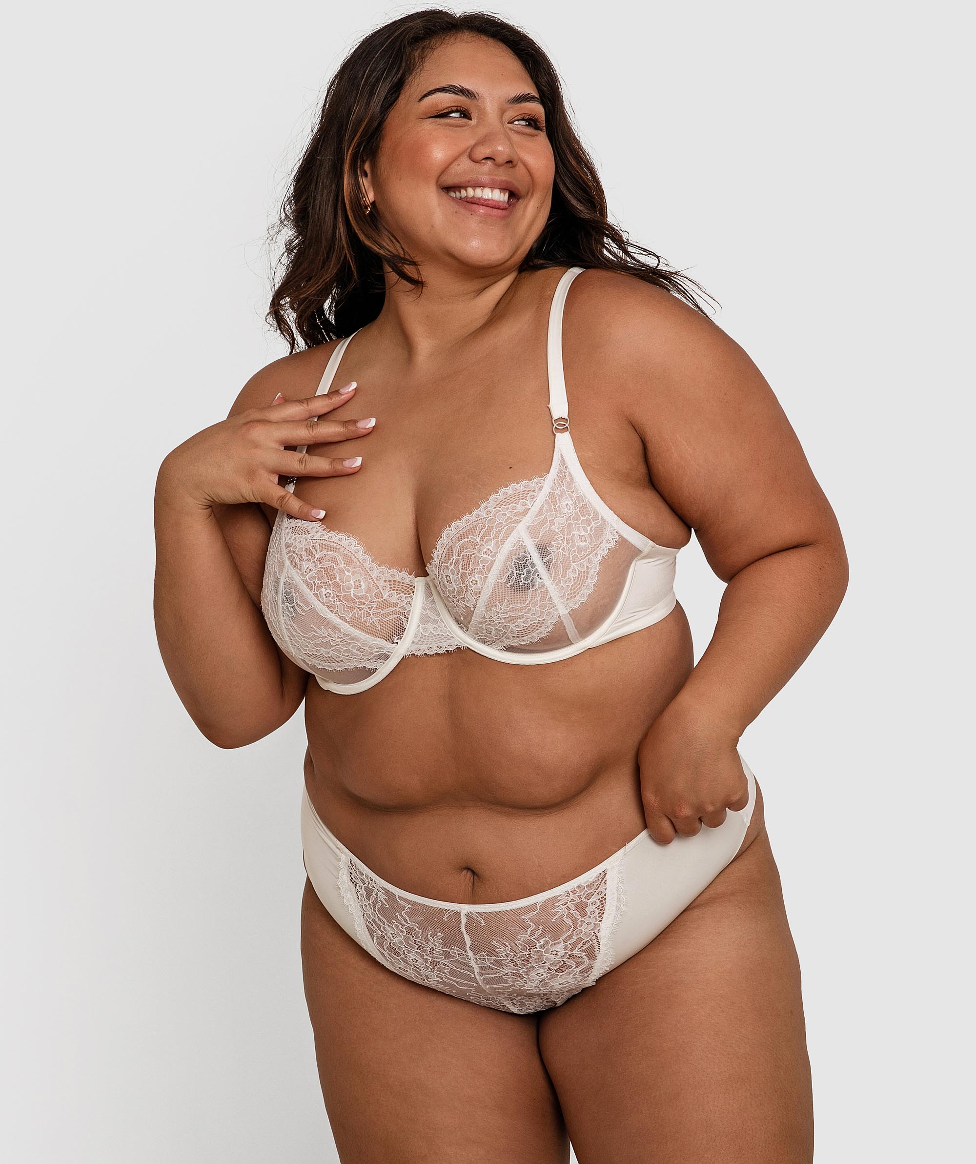 Inez Full Cup Underwire Balconette Bra - Ivory