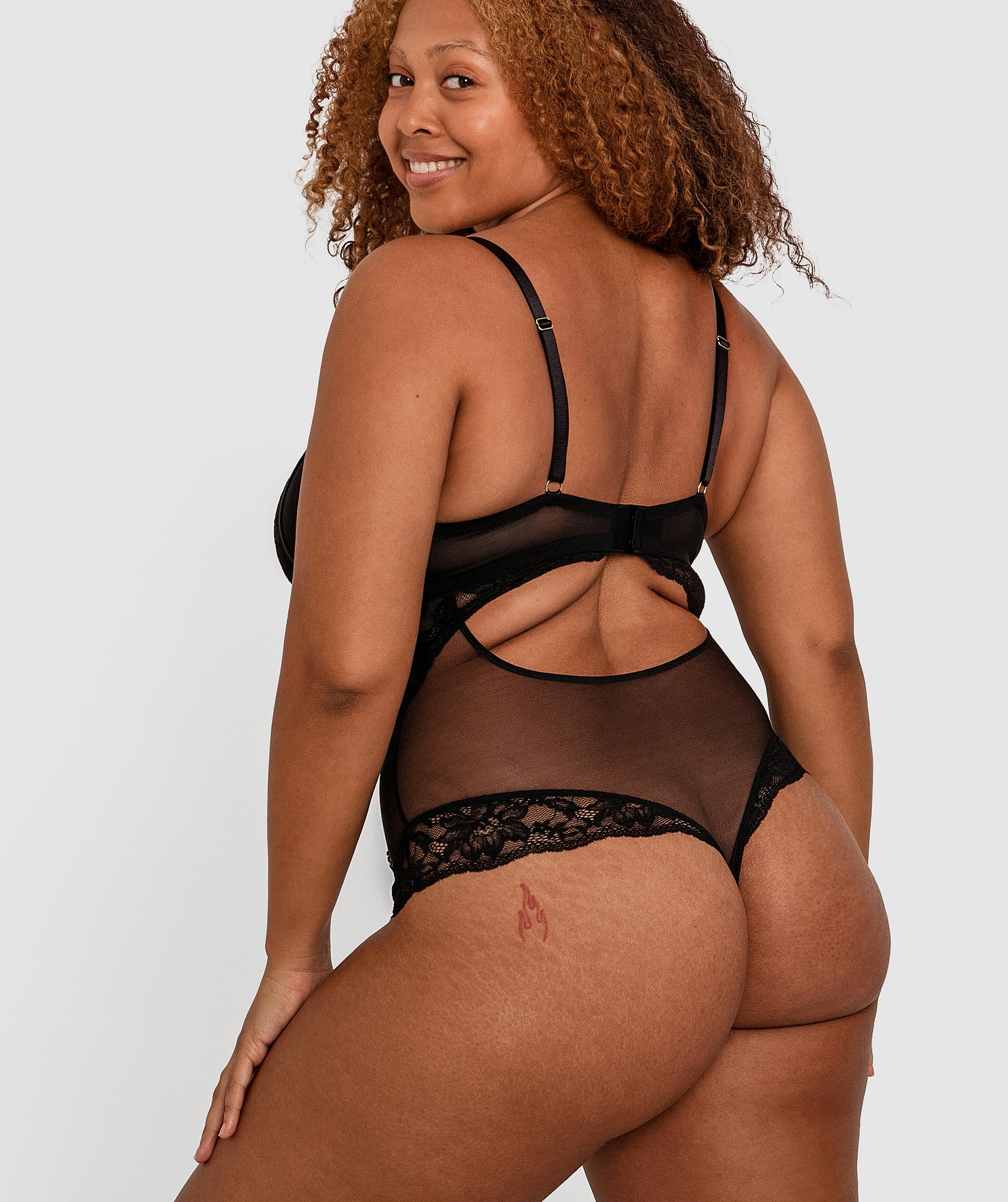 Breeze Contour Plunge Bodysuit - Black