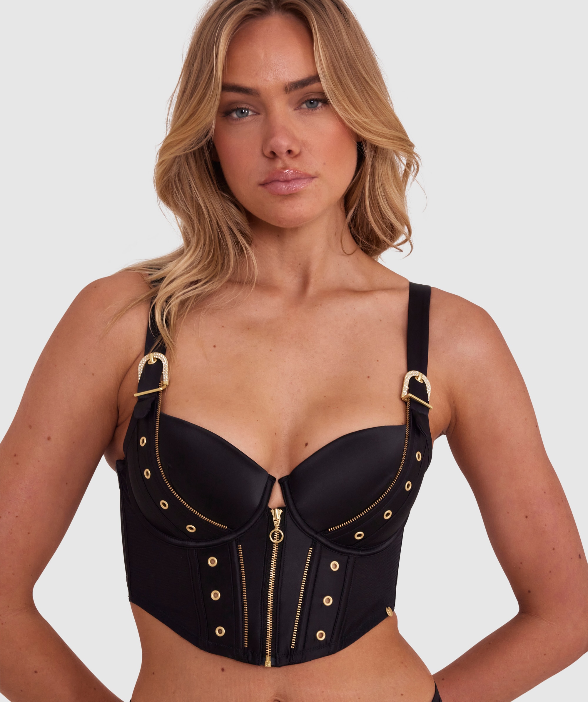 Vamp Relentless Longline Double Push Up Bra - Black