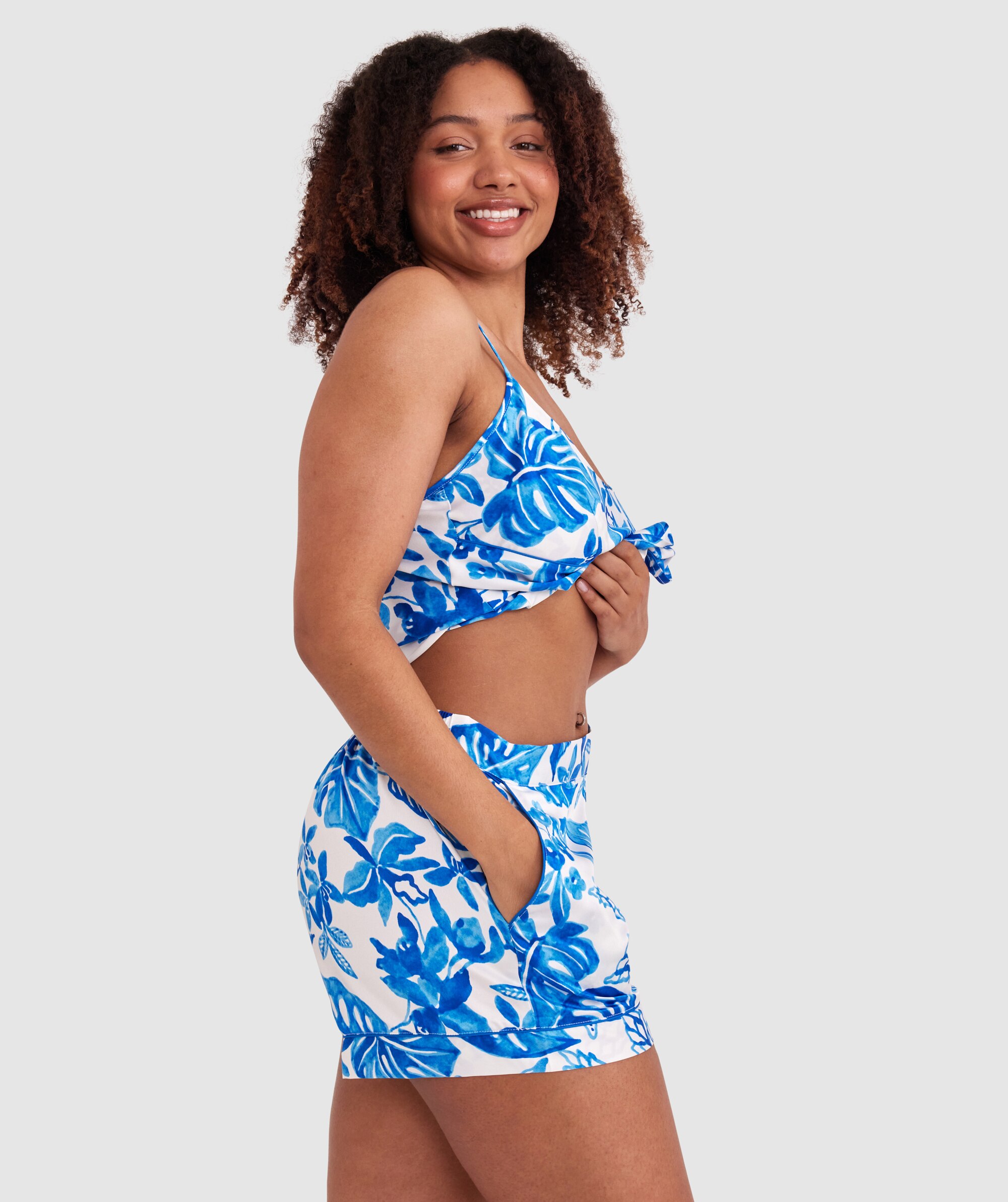 Baby Blue Palm Short Slip