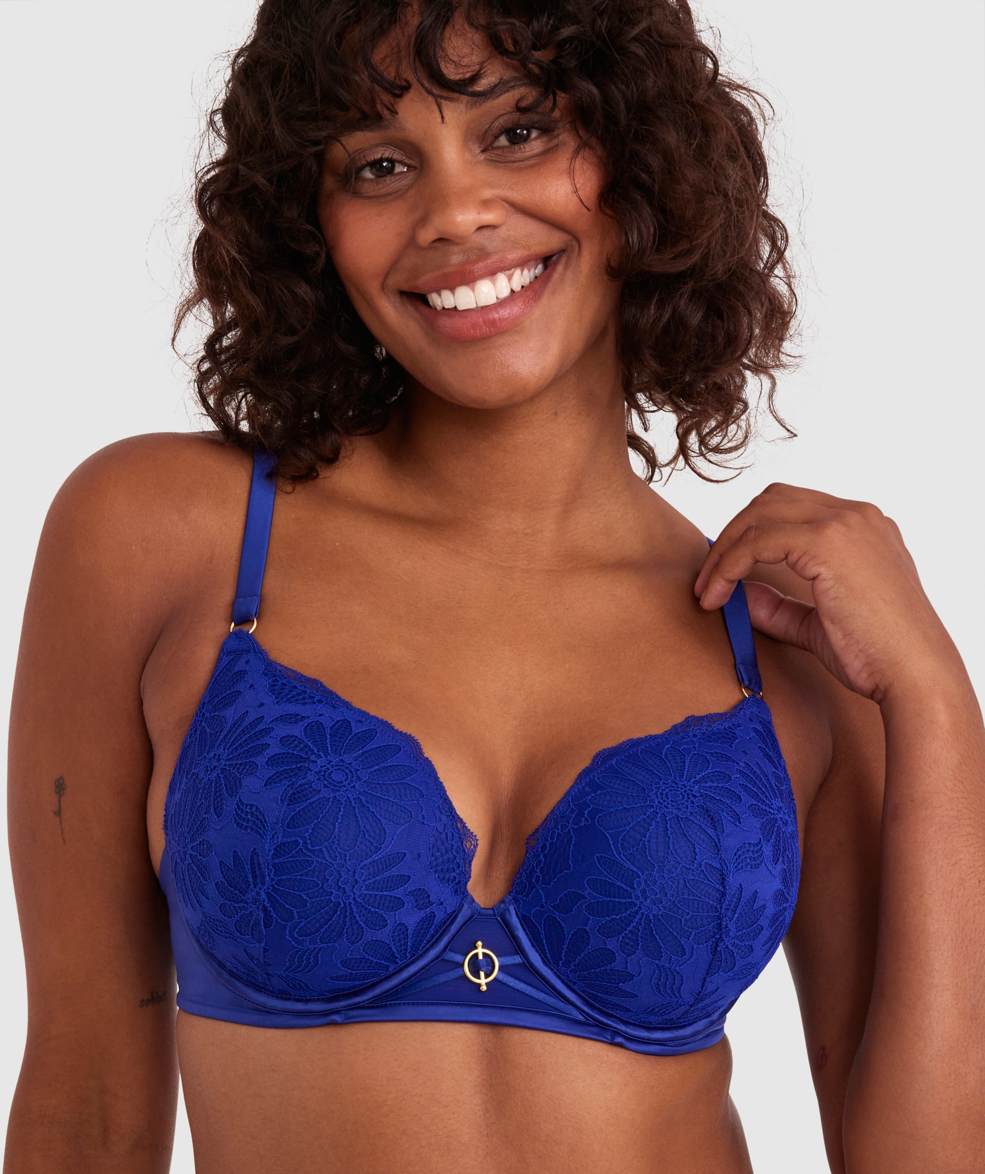 NAVY BLUE LACE BRA MORISSON UNDERWIRE SOFT