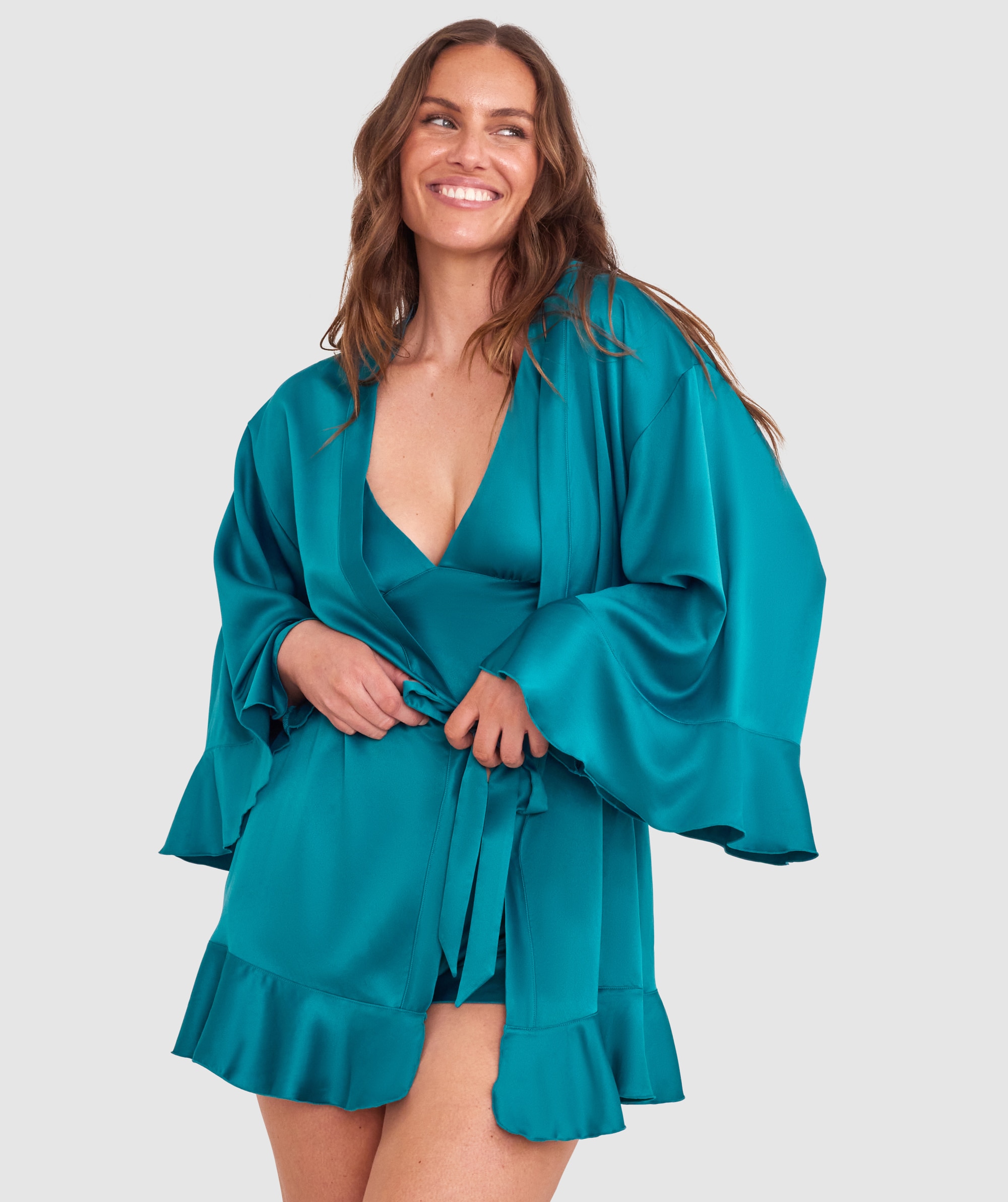 Kelsey Short Wrap - Dark Green