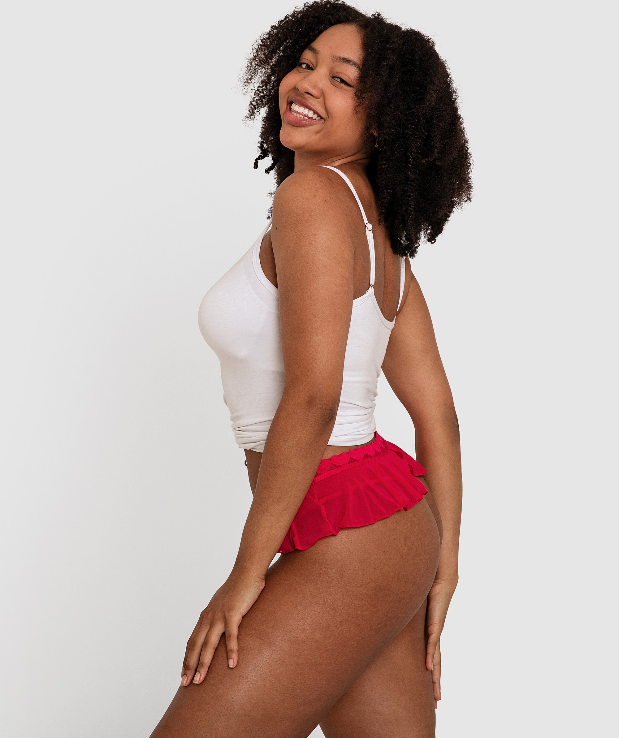 Lovely Skirted V String - Red