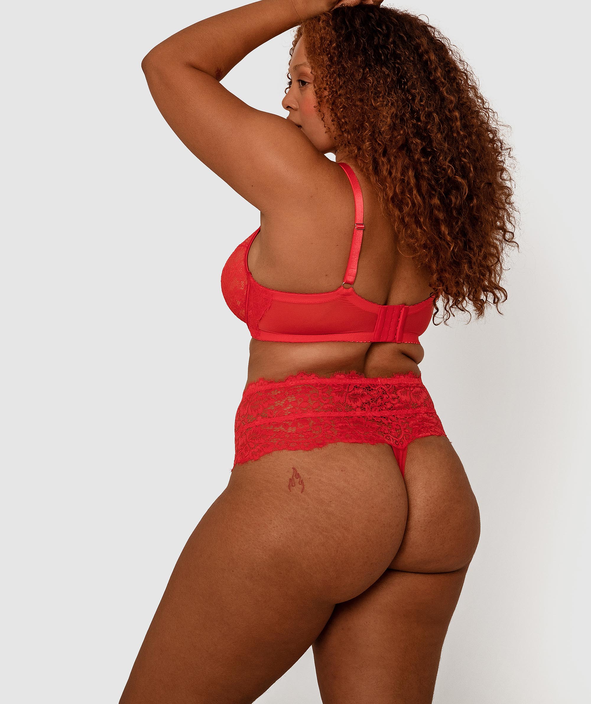 All About Me High Waist V String - Light Red