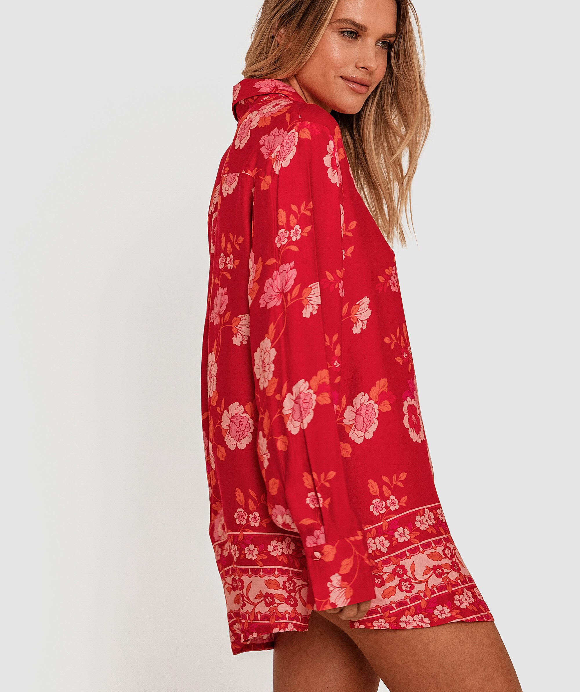 Aurelia Long Sleeve Sleep Shirt - Floral Print