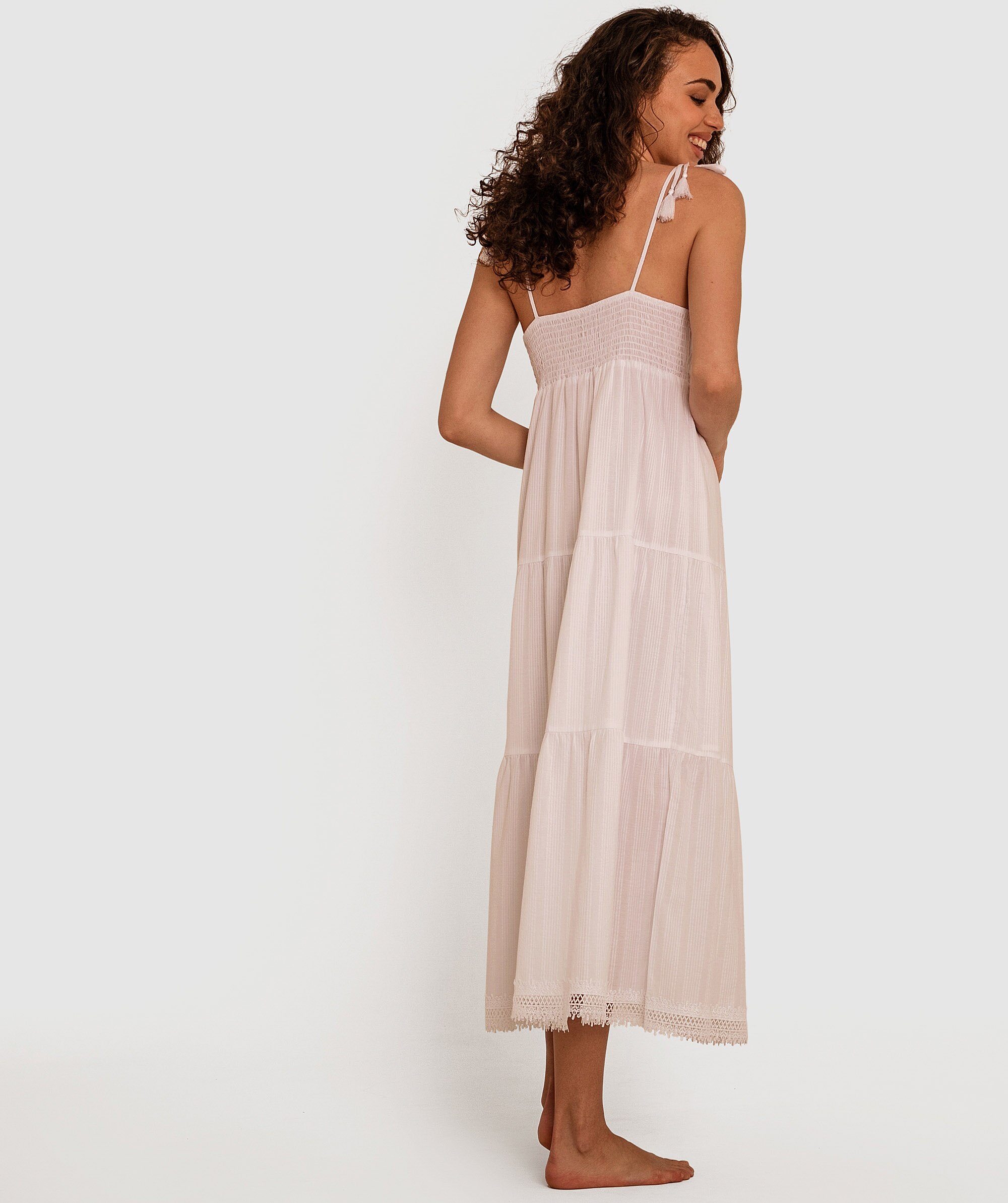 Aurelia Tiered Midi Slip - White