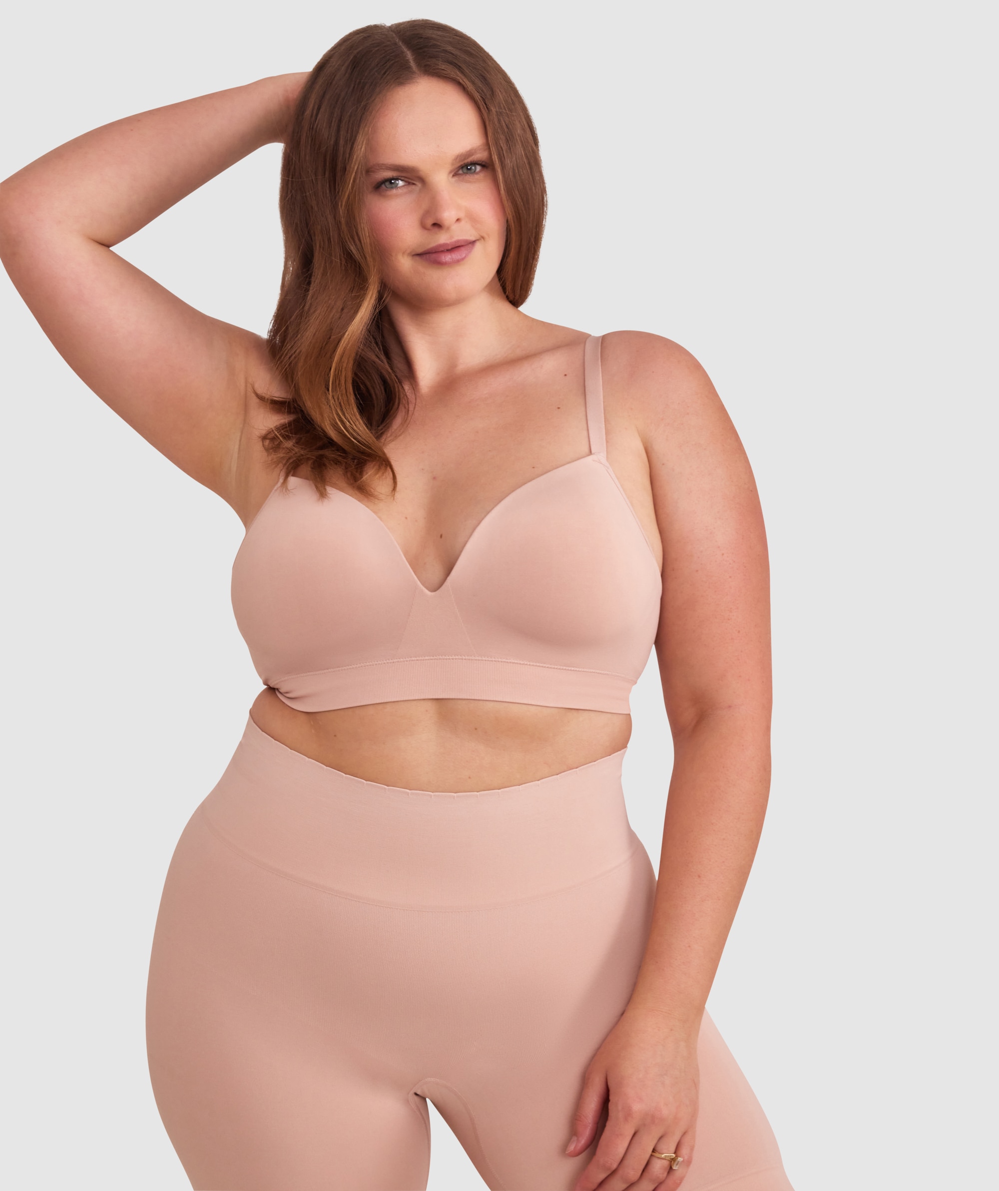 Base Layers Plunge Wirefree Bra - Nude