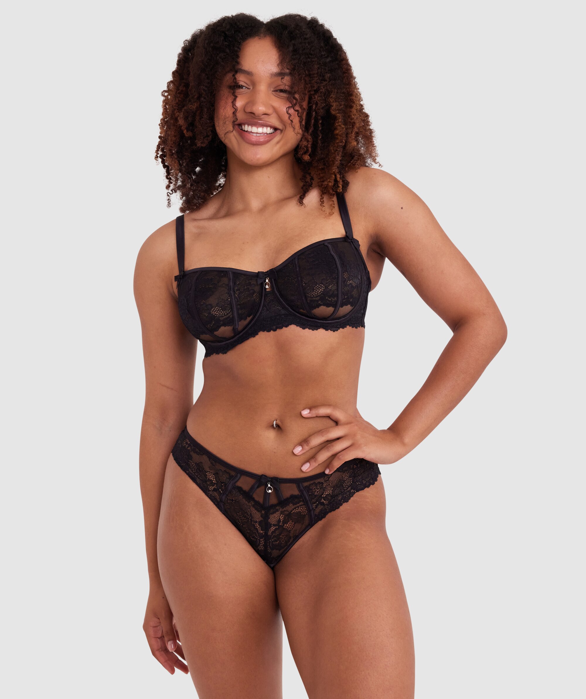 Bethany Underwire Bra - Black/Nude 