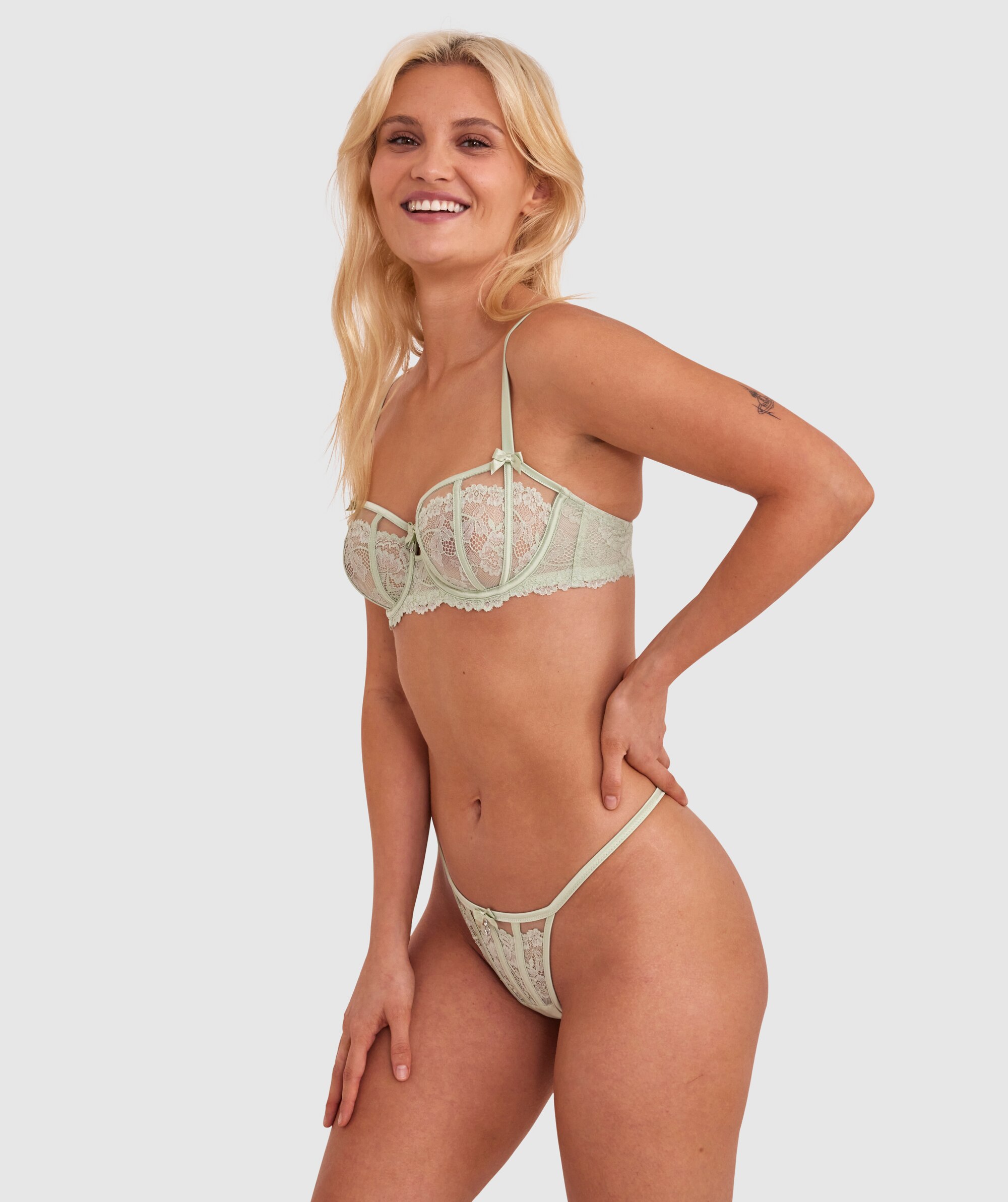 Bras N Things Bethany Brazilian Knicker Olive 01098014