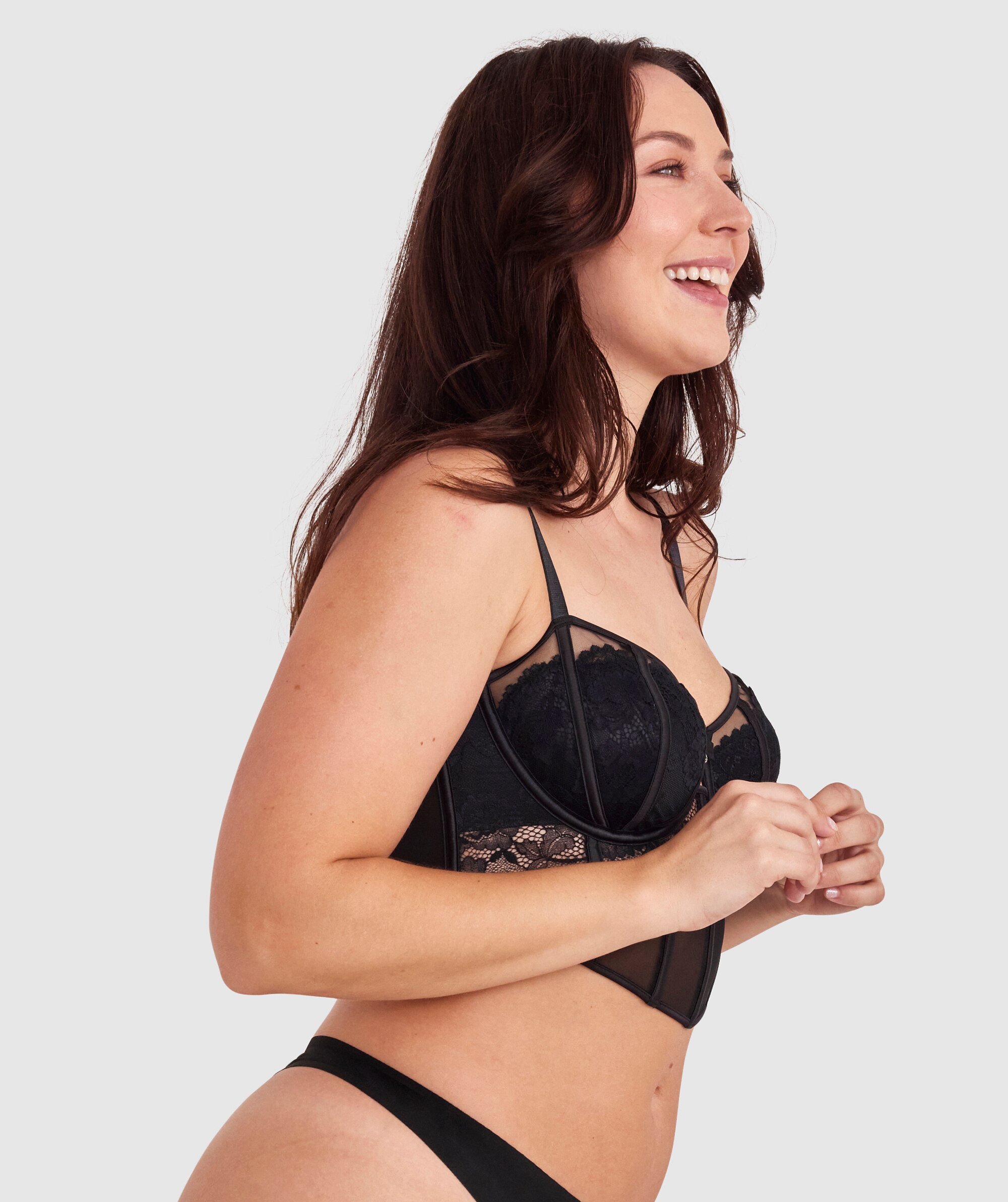 Bethany Underwire Corset - Black