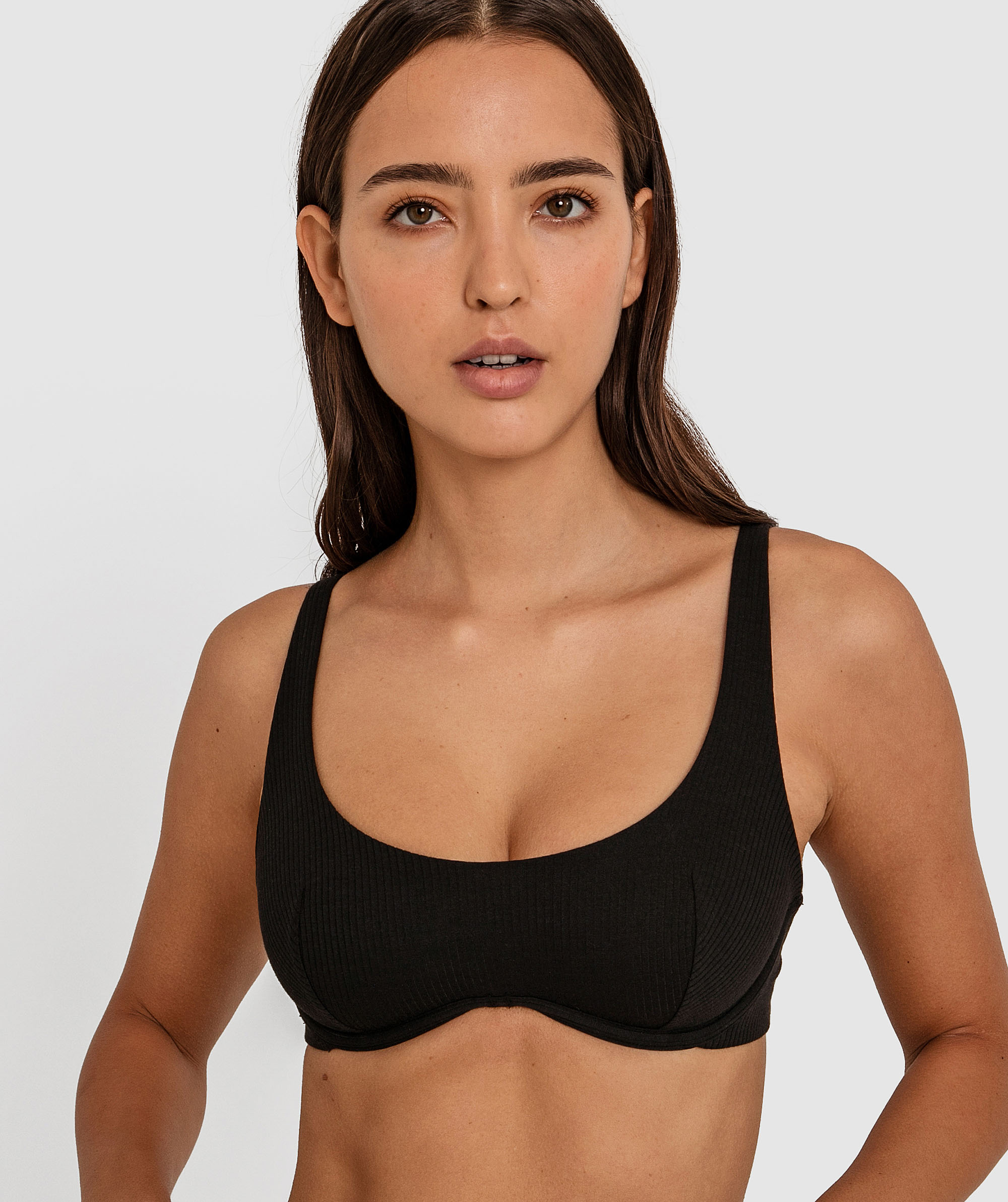 Plain F Cup Underwire Crop