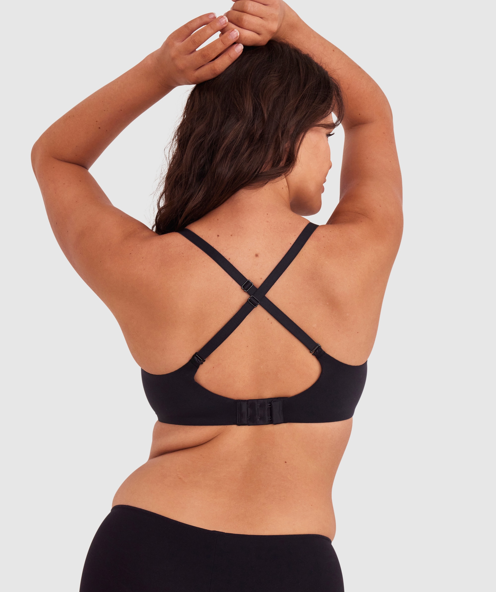 Body Bliss Wirefree Bra with Hook and Eye - Black